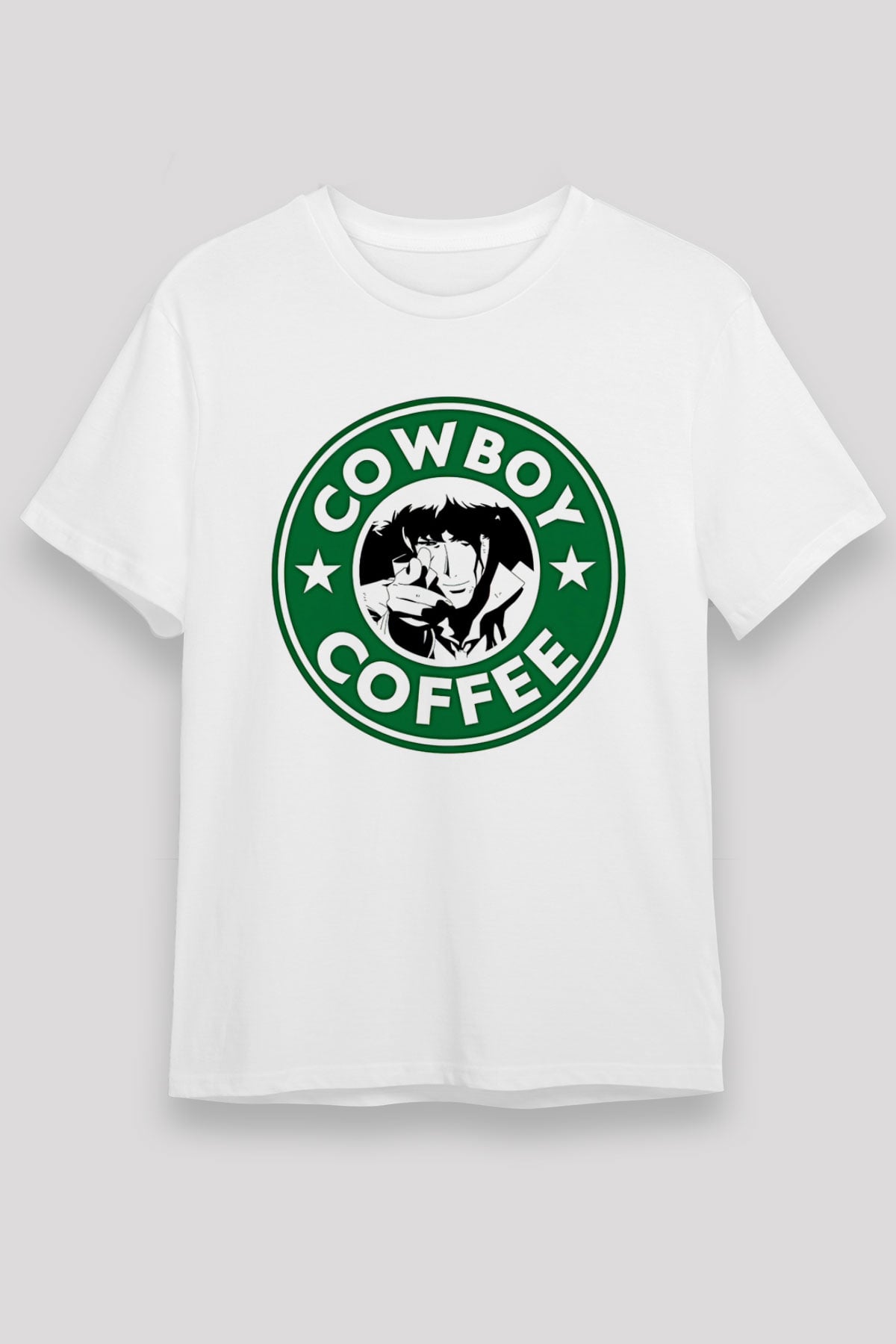 Cowboy Bebop Unisex Baskılı Beyaz Tişört - Tshirt