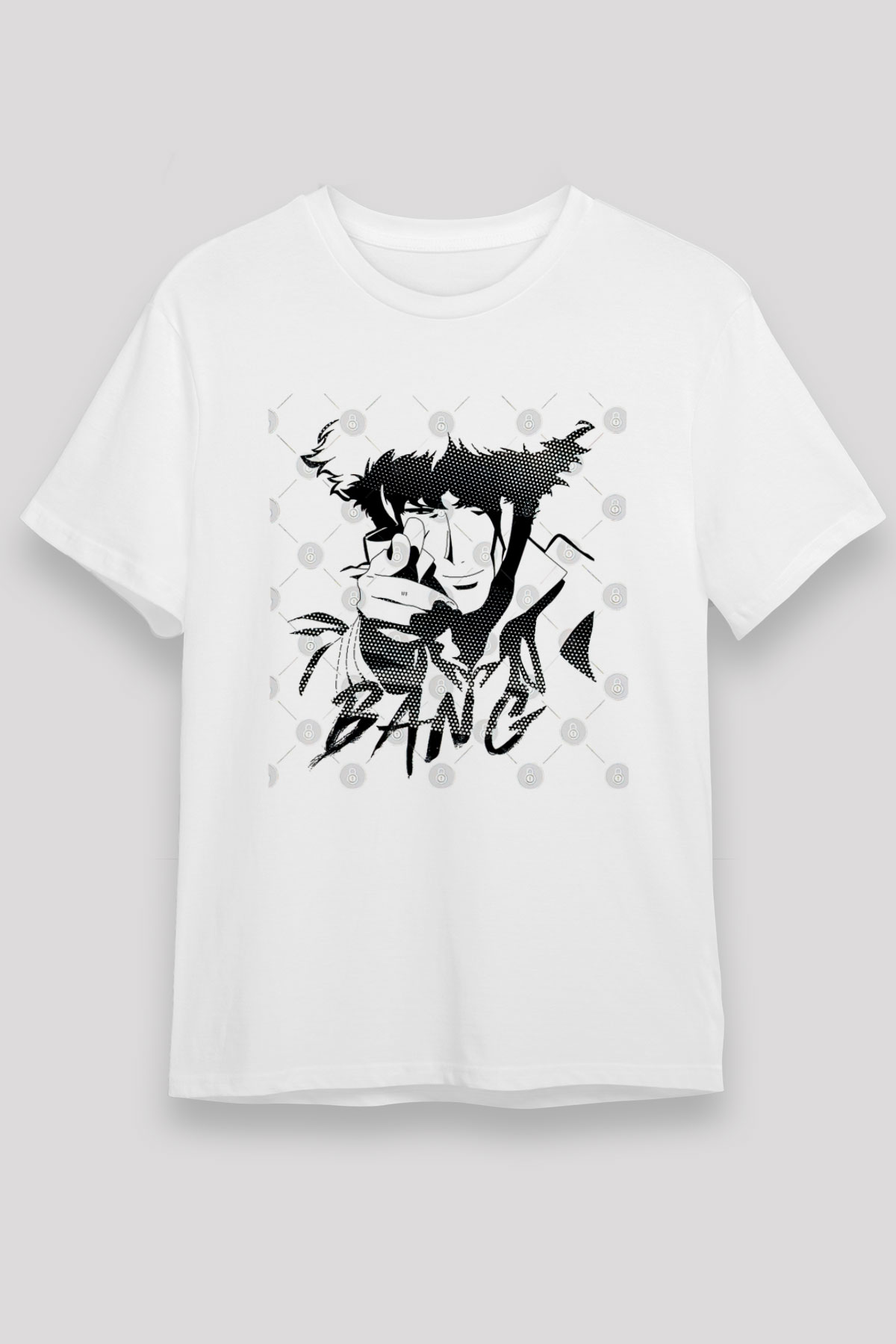 Cowboy Bebop Unisex Baskılı Beyaz Tişört - Tshirt