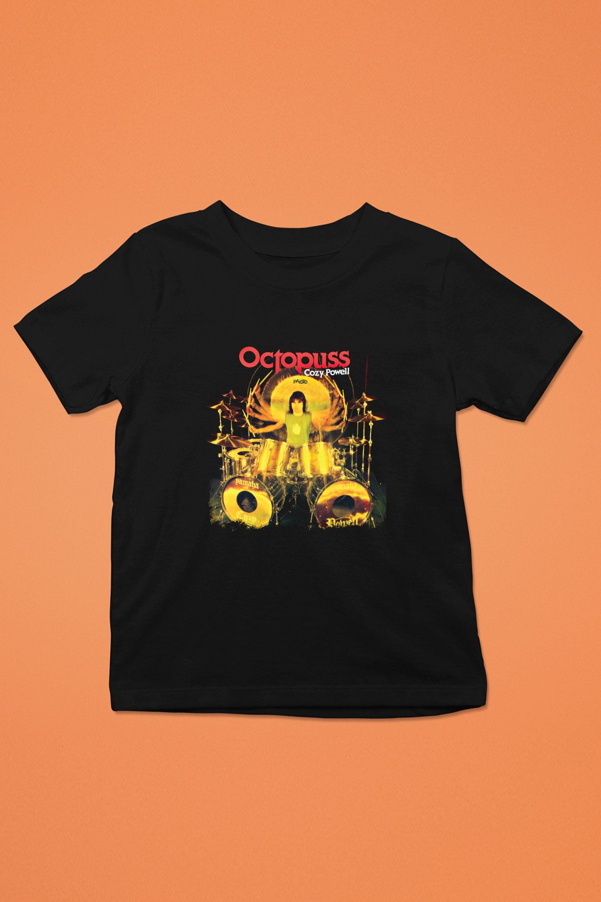 Cozy Powell Baskılı Unisex Siyah Çocuk Tişört