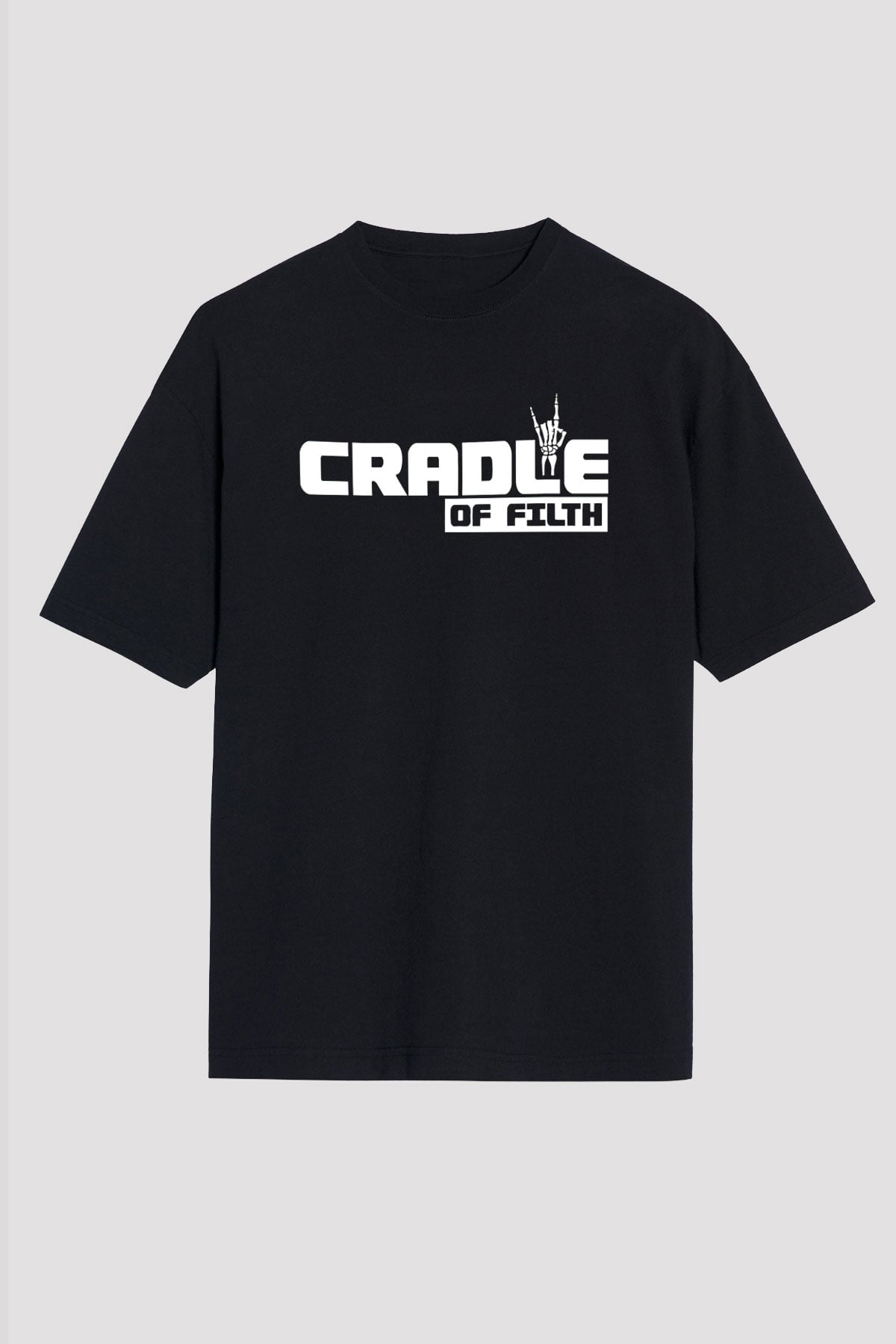 Cradle of filth Baskılı Unisex Siyah Oversize Tişört - Tshirt