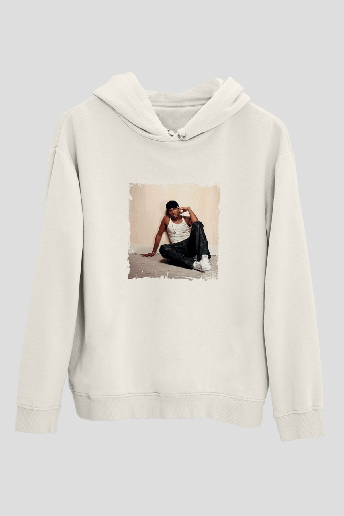 Craig David Baskılı Unisex Beyaz Kapüşonlu Sweatshirt