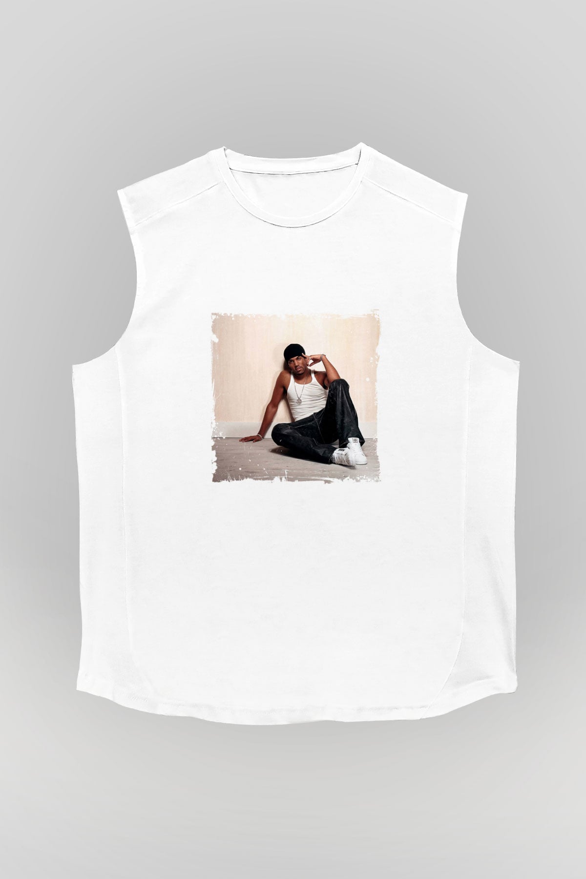 Craig David Baskılı Unisex Beyaz Kolsuz Tişört