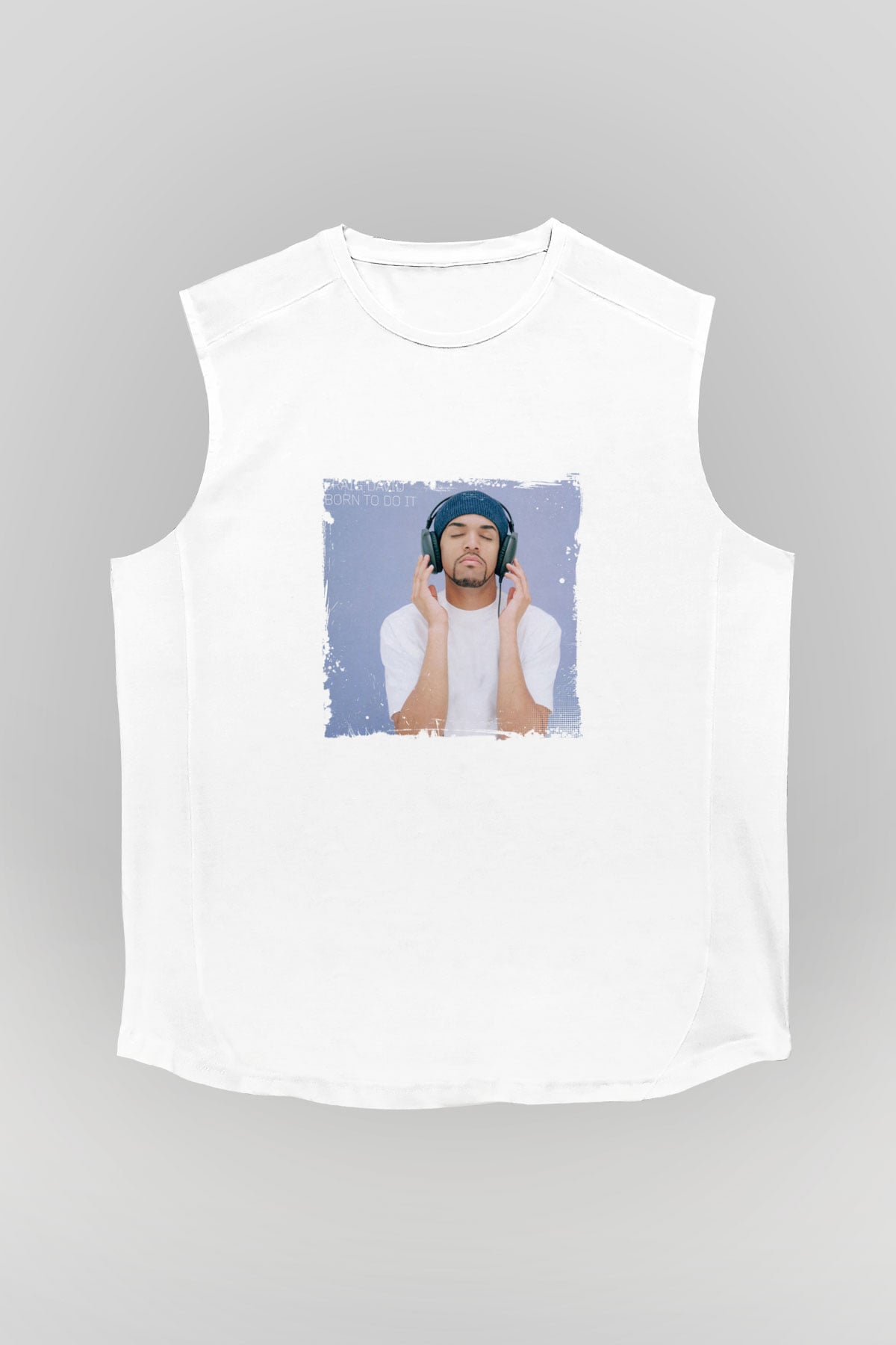 Craig David Baskılı Unisex Beyaz Kolsuz Tişört