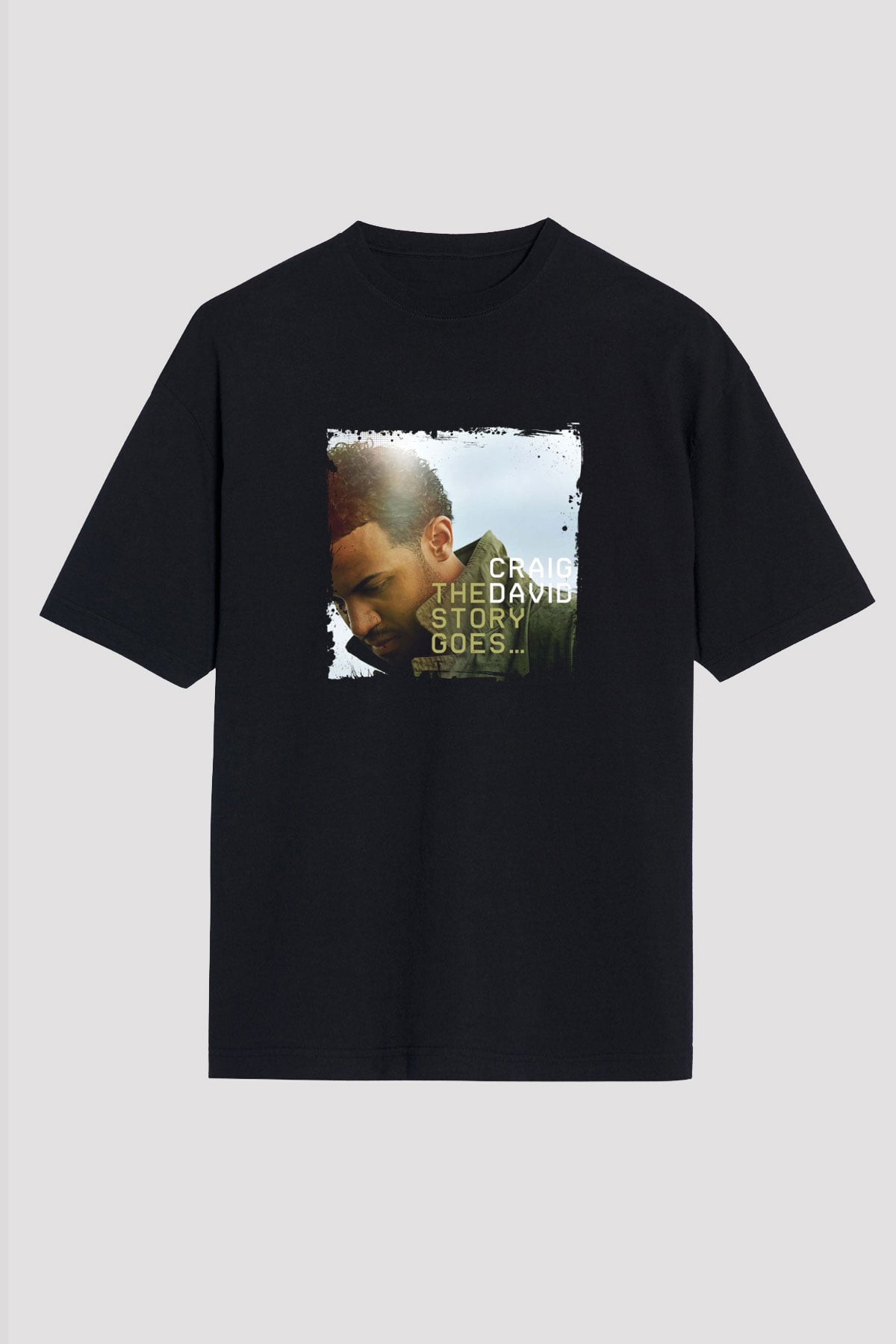 Craig David Baskılı Unisex Oversize Siyah Tişört