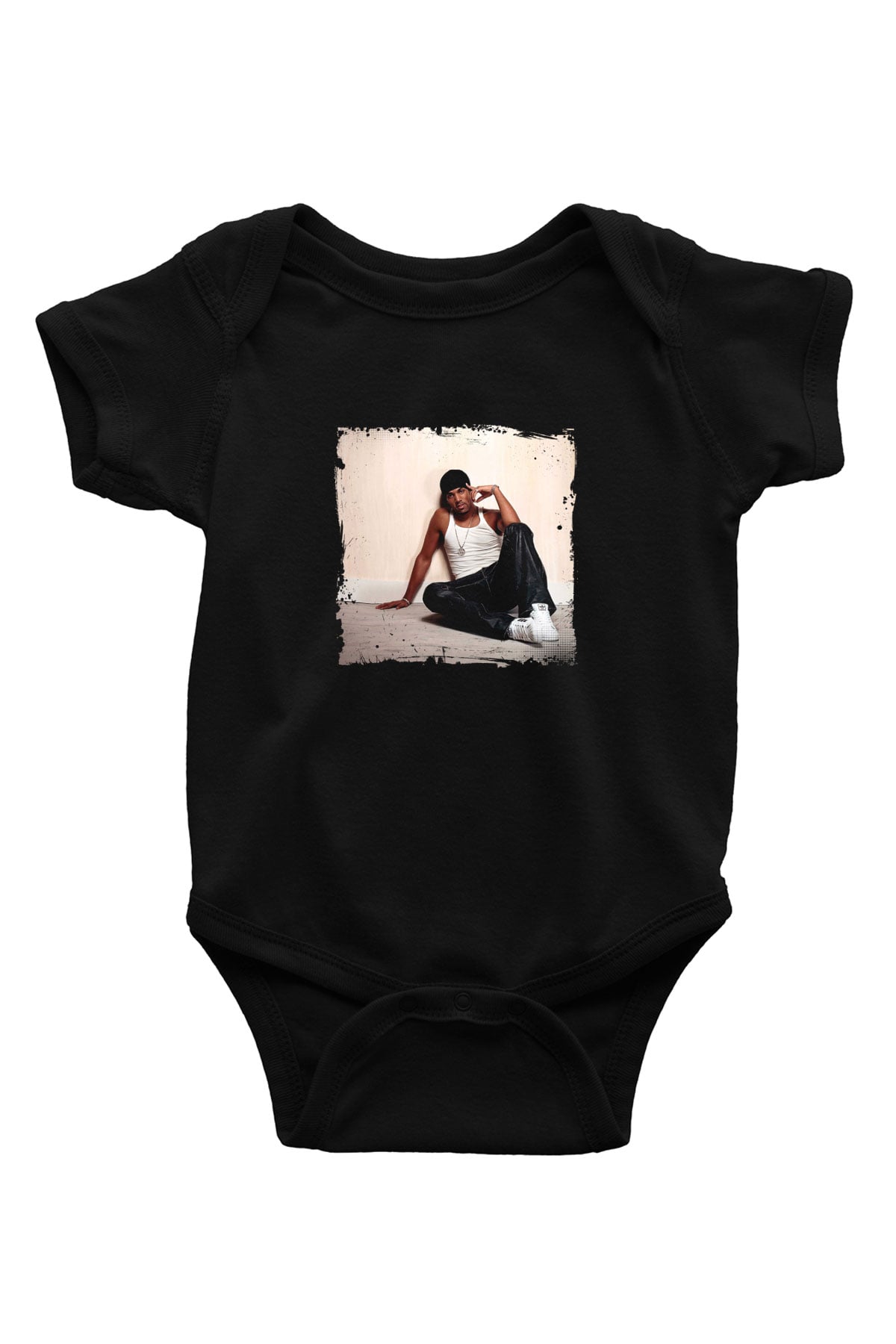 Craig David Baskılı Unisex Siyah Bebek Body - Zıbın