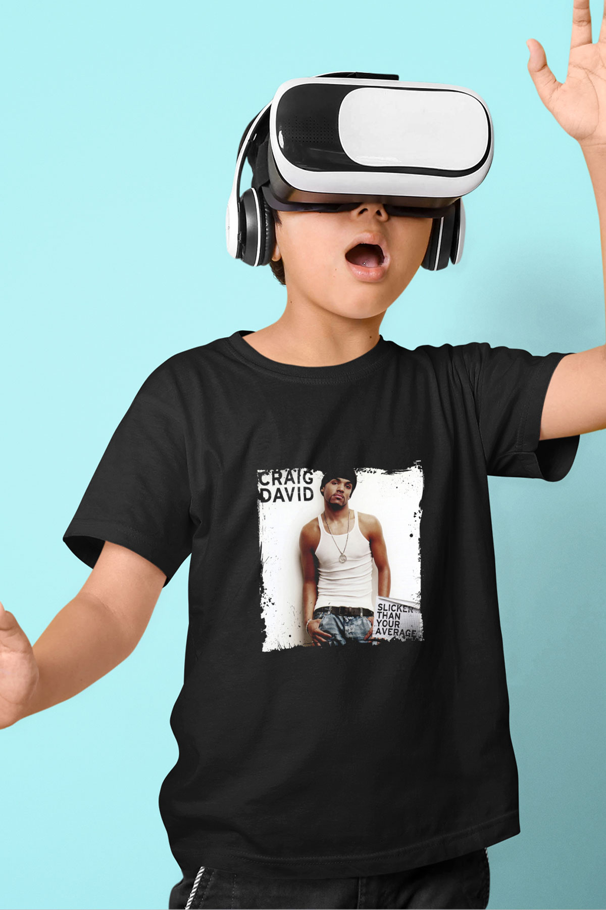 Craig David Baskılı Unisex Siyah Çocuk Tişört