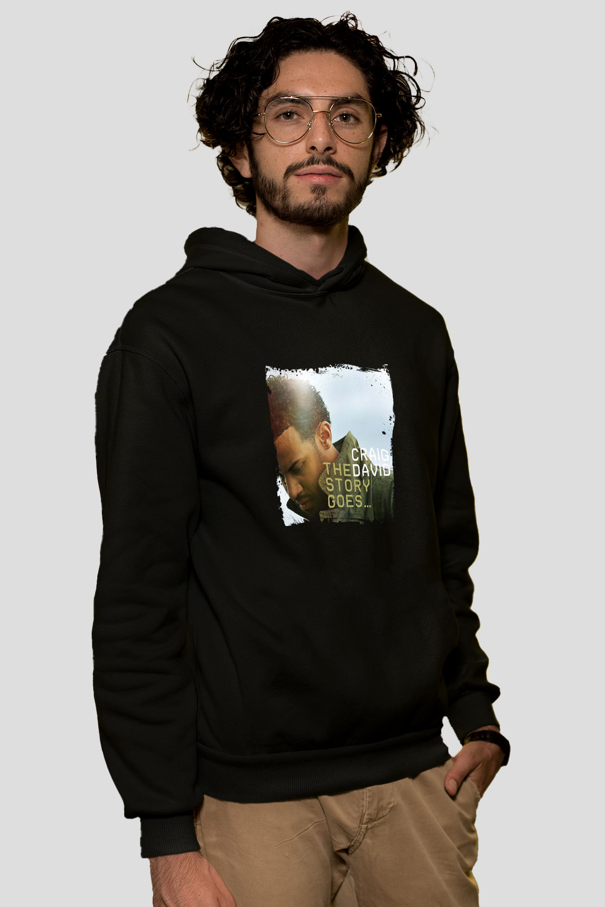 Craig David Baskılı Unisex Siyah Hoodie
