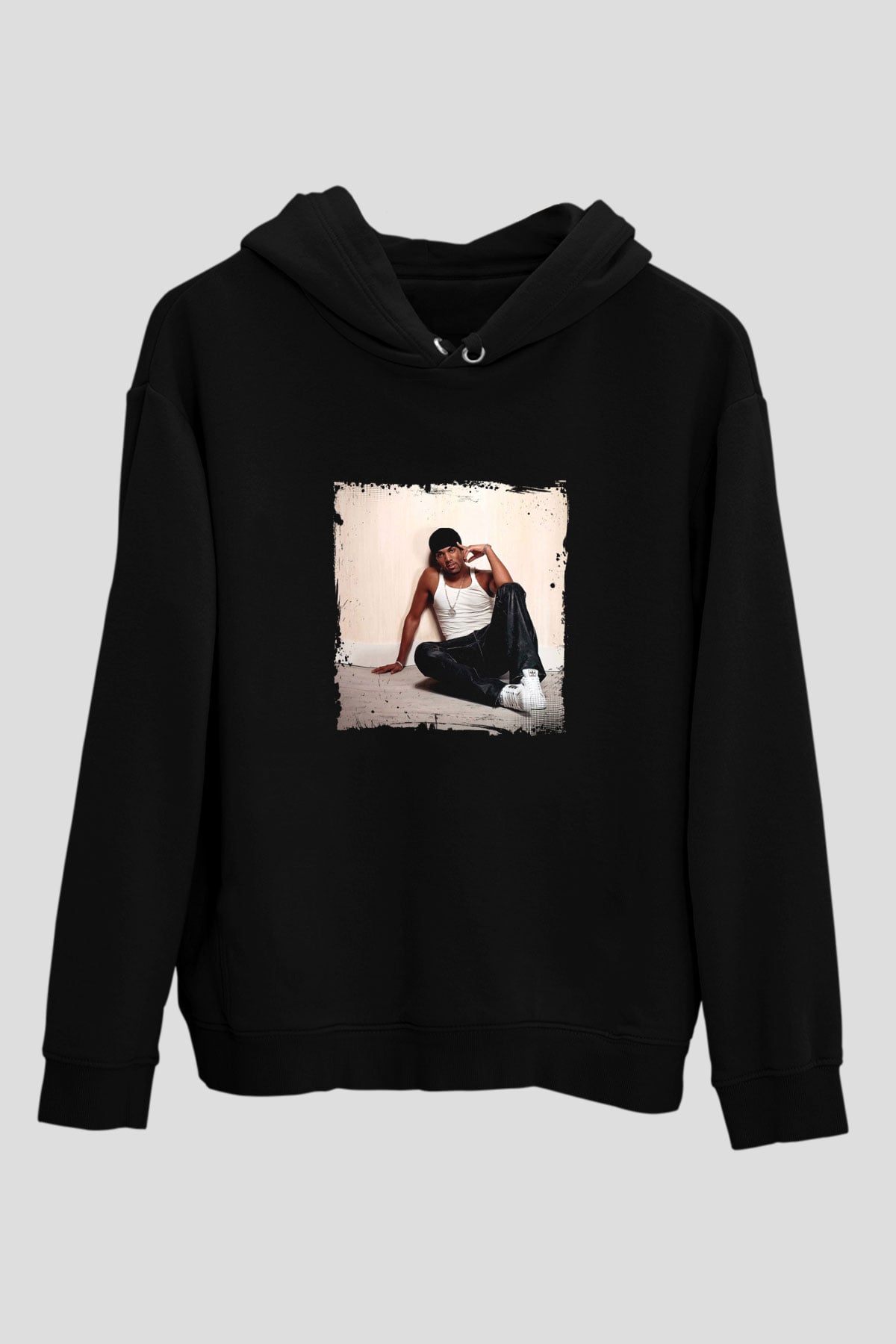 Craig David Baskılı Unisex Siyah Hoodie