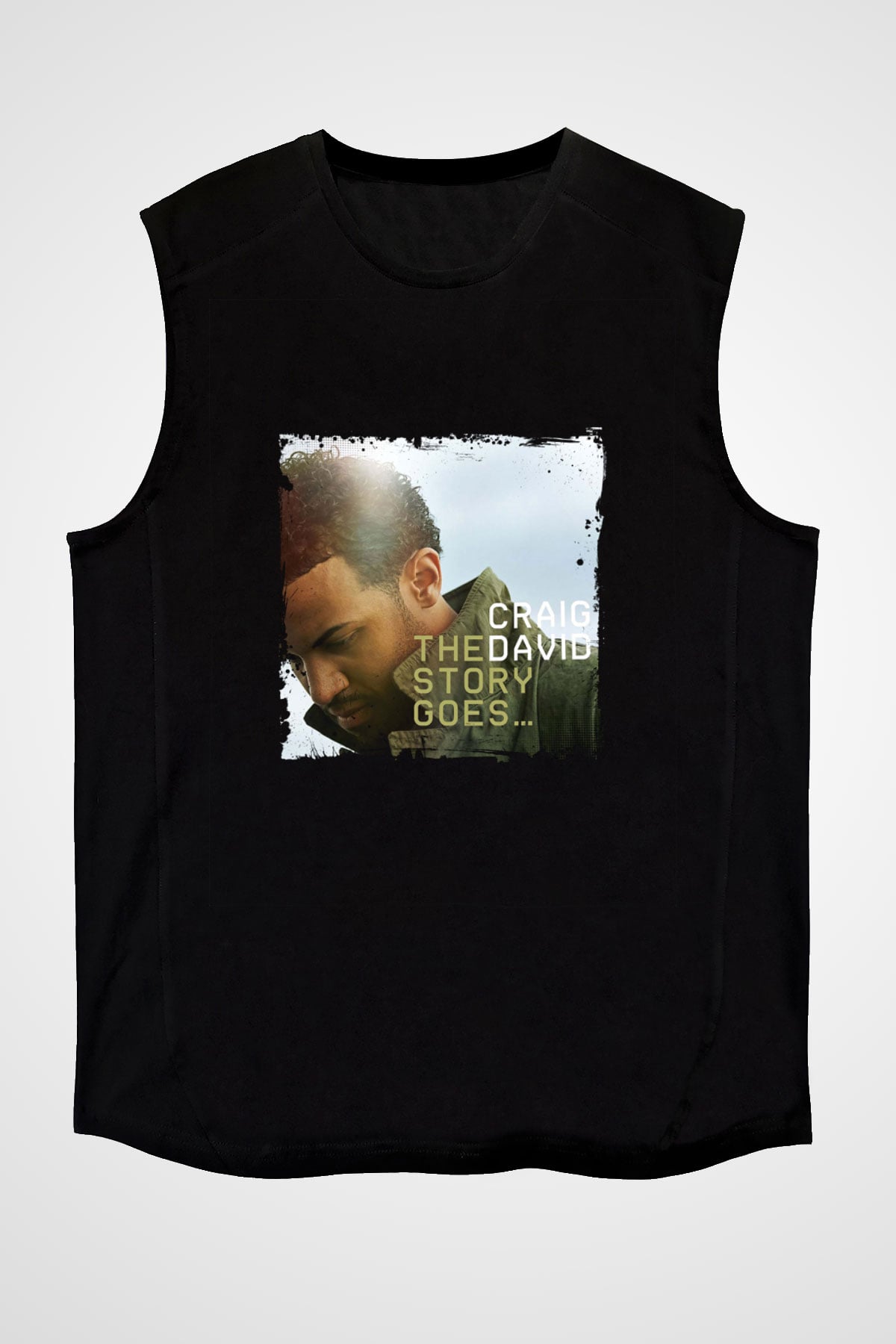 Craig David Baskılı Unisex Siyah Kolsuz Tişört