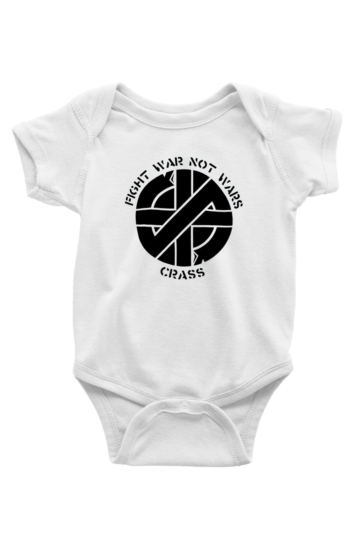 Crass Baskılı Beyaz Unisex Bebek Body - Zıbın