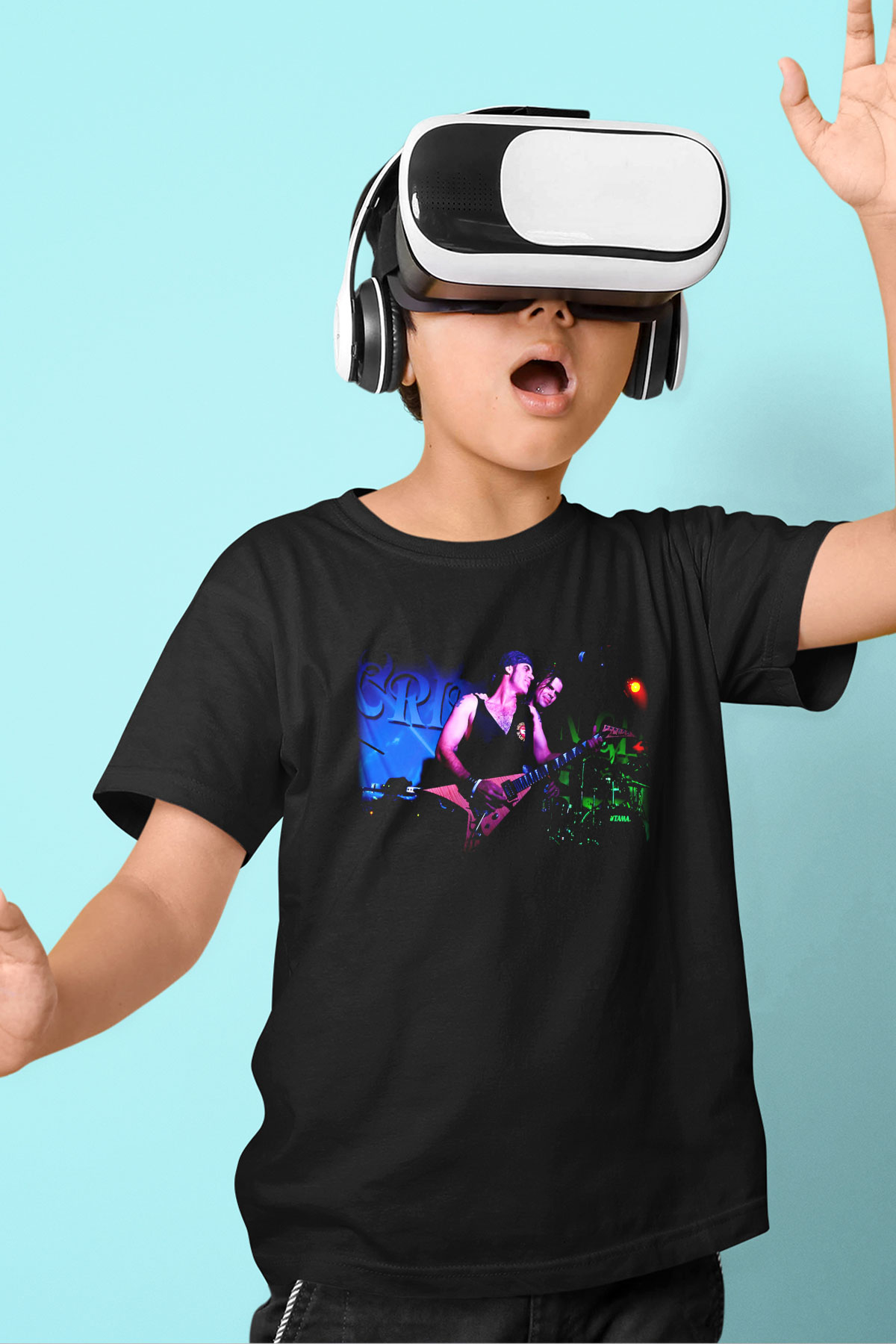 Crimson Glory Baskılı Siyah Unisex Çocuk Tişört