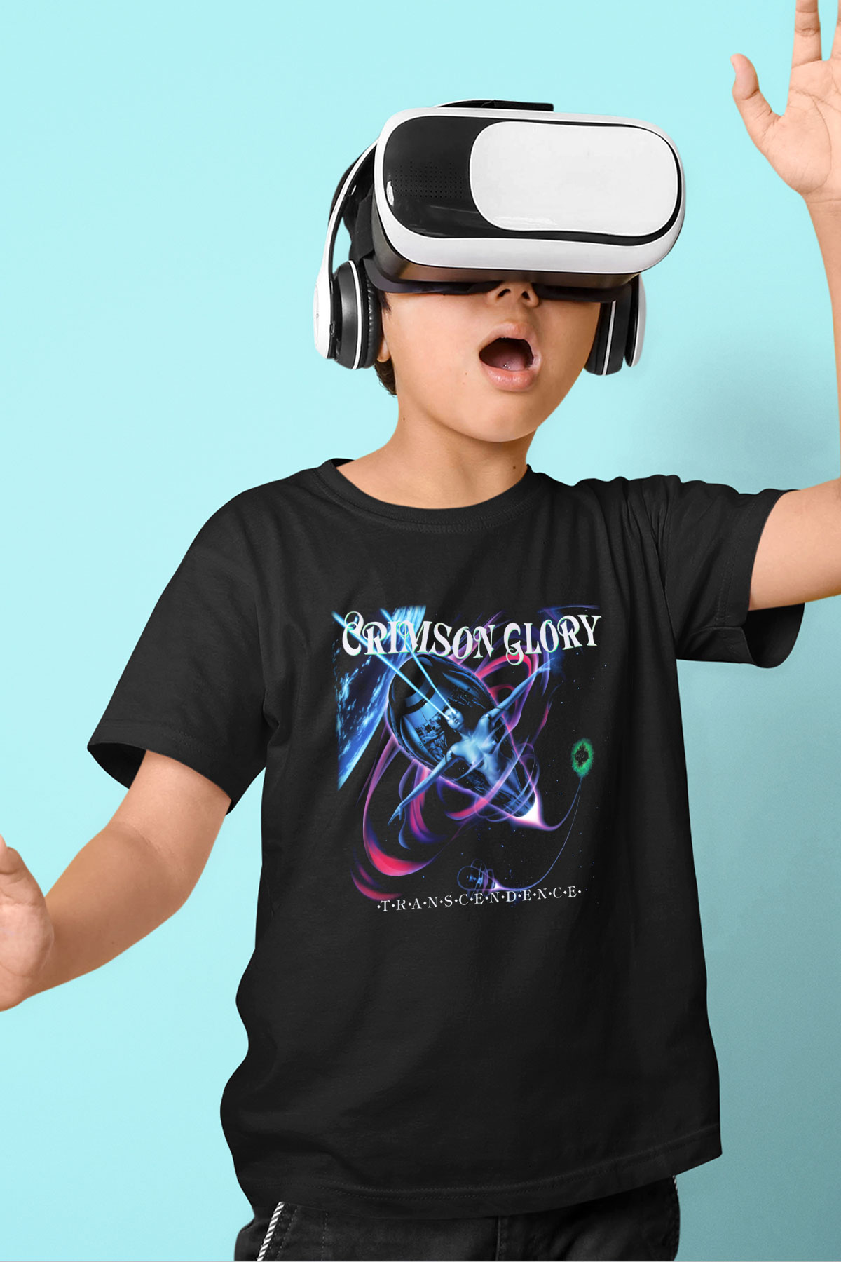Crimson Glory Baskılı Siyah Unisex Çocuk Tişört