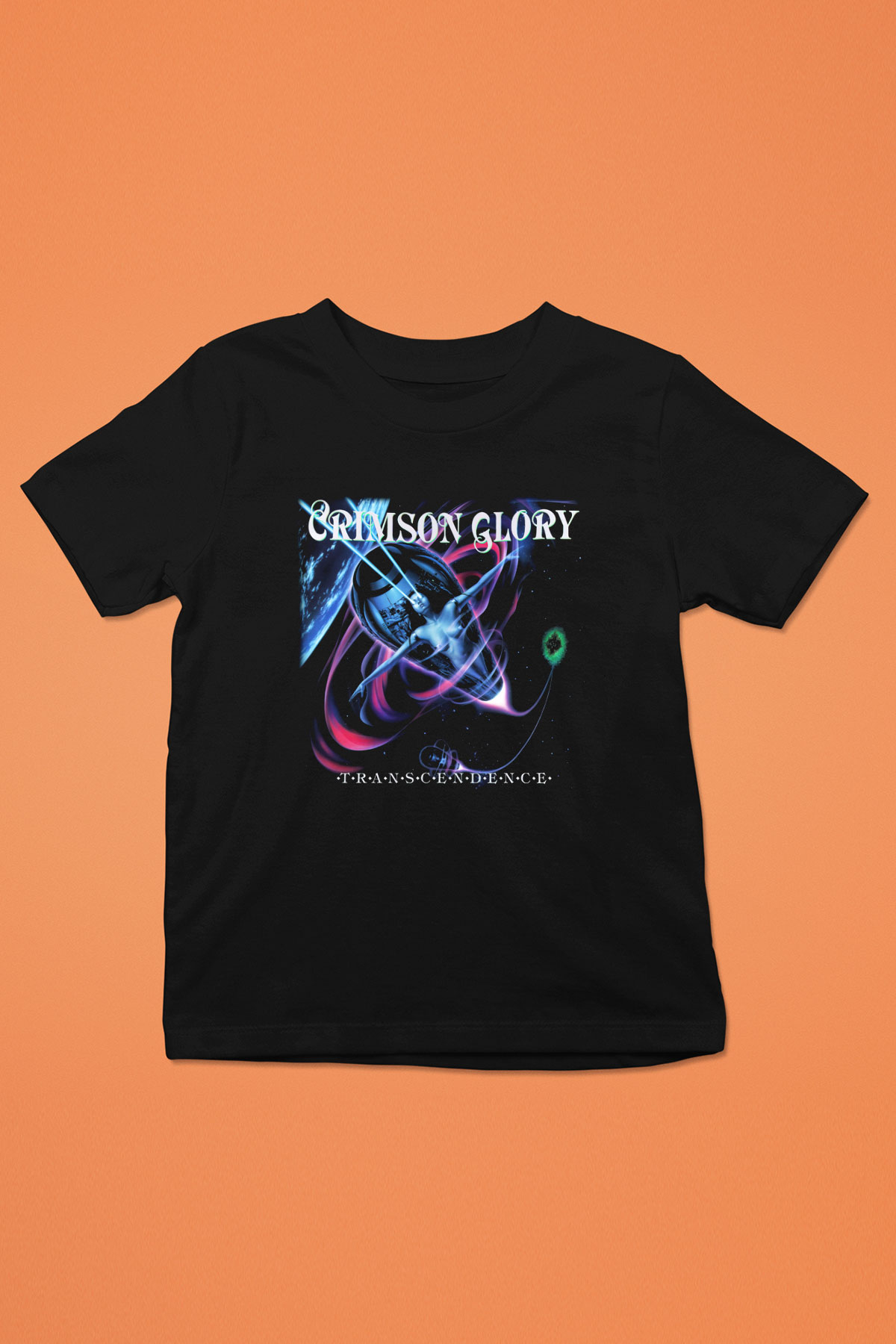 Crimson Glory Baskılı Siyah Unisex Çocuk Tişört