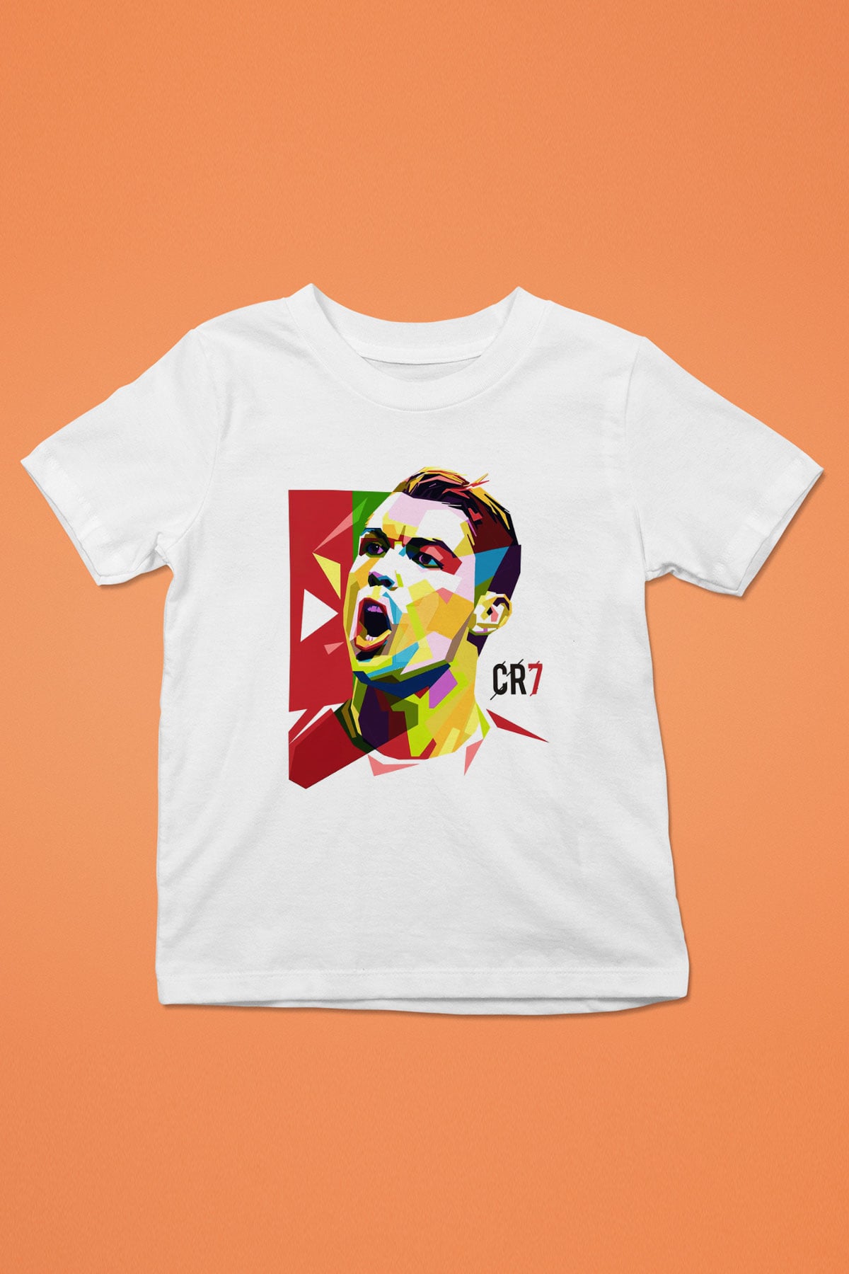 Cristiano Ronaldo Baskılı Beyaz Unisex Çocuk Tişört