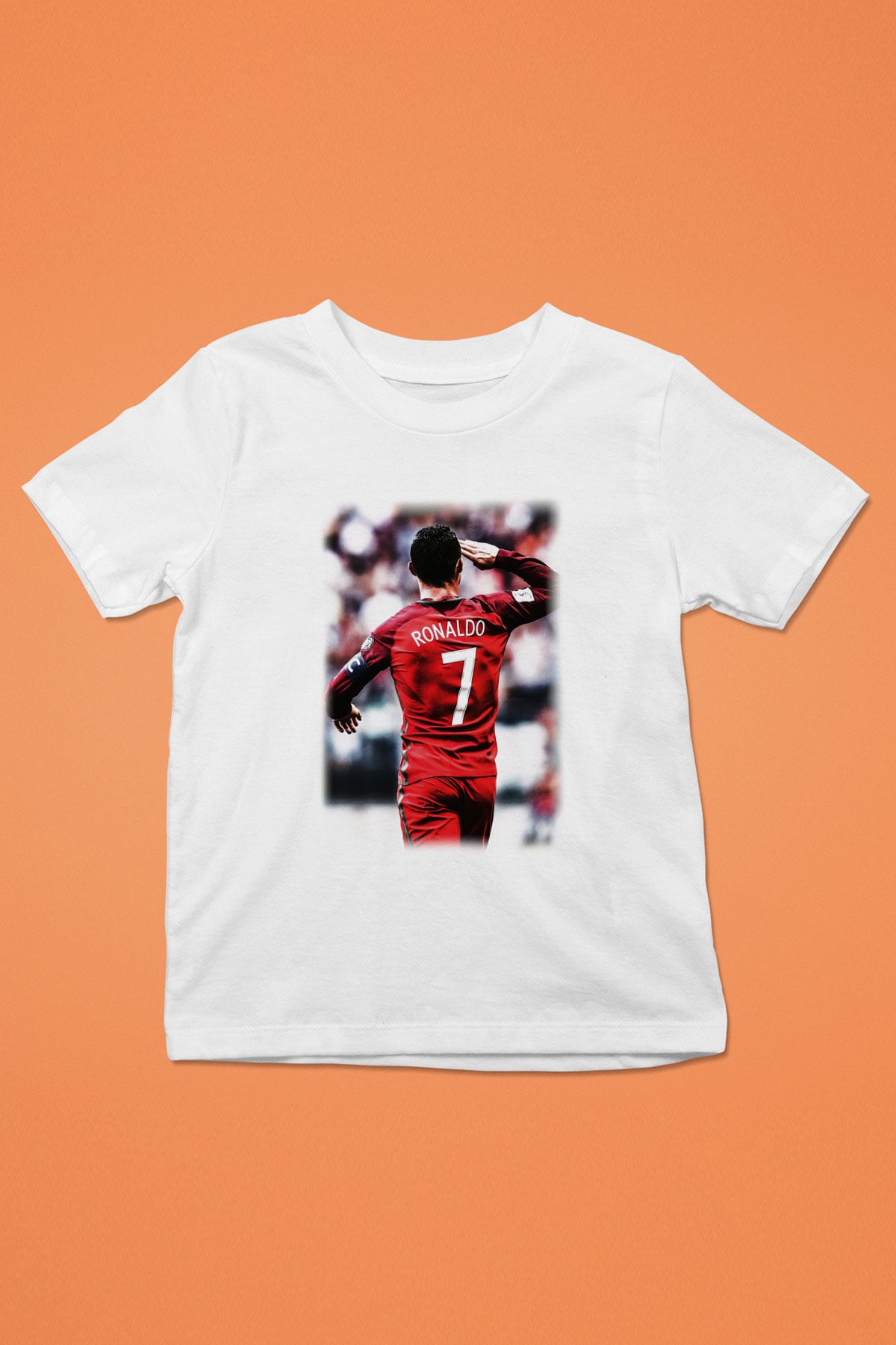 Cristiano Ronaldo Baskılı Beyaz Unisex Çocuk Tişört