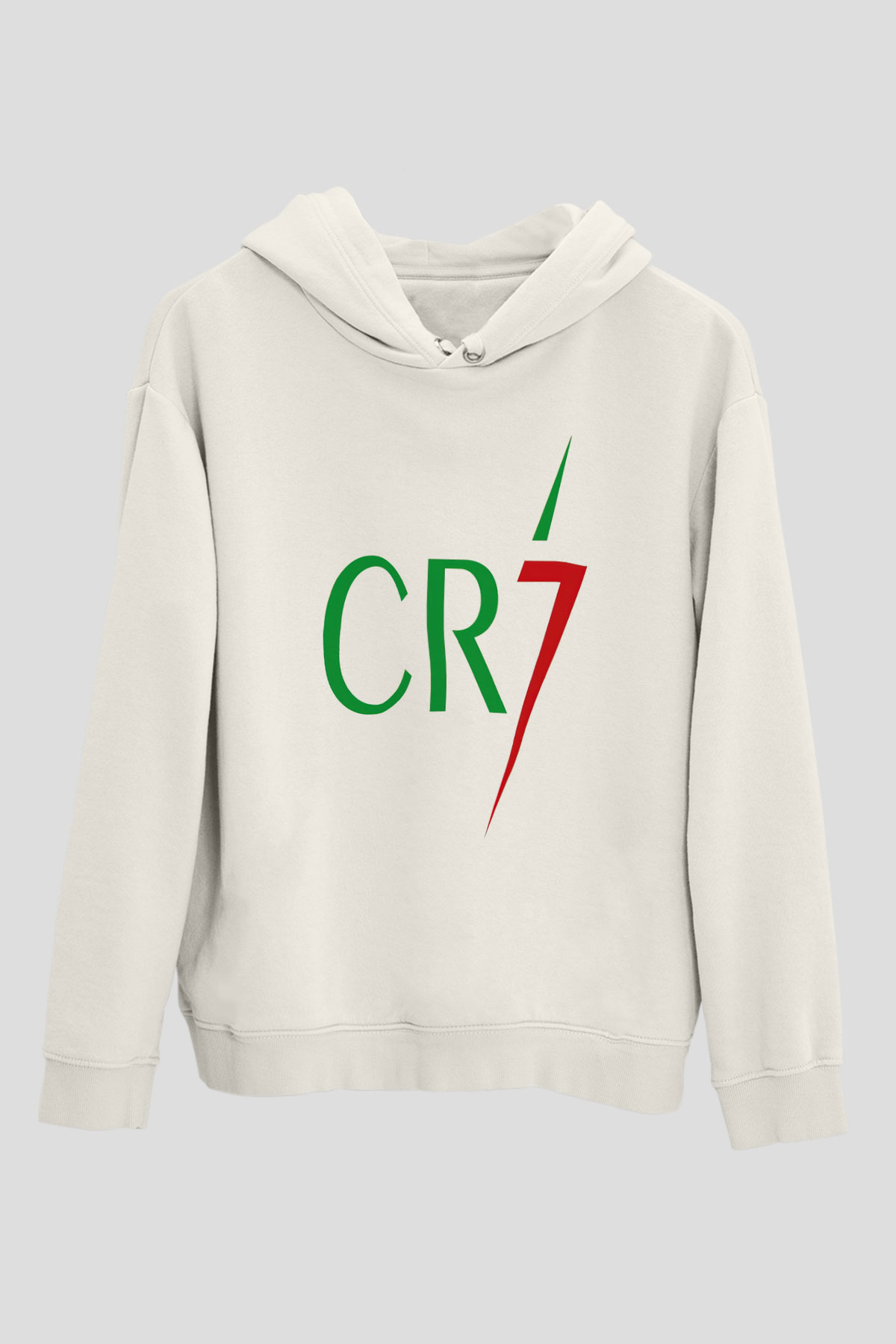 Cristiano Ronaldo Beyaz Unisex Kapşonlu Sweatshirt