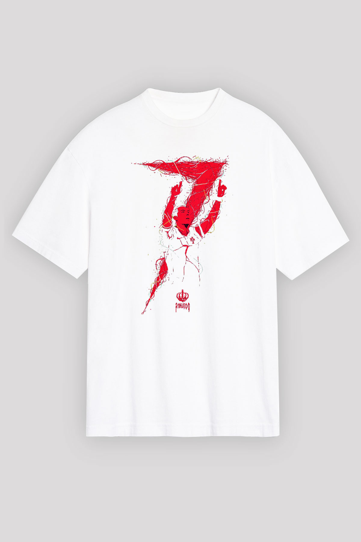 Cristiano Ronaldo Beyaz Unisex Oversize Tişört T-Shirt