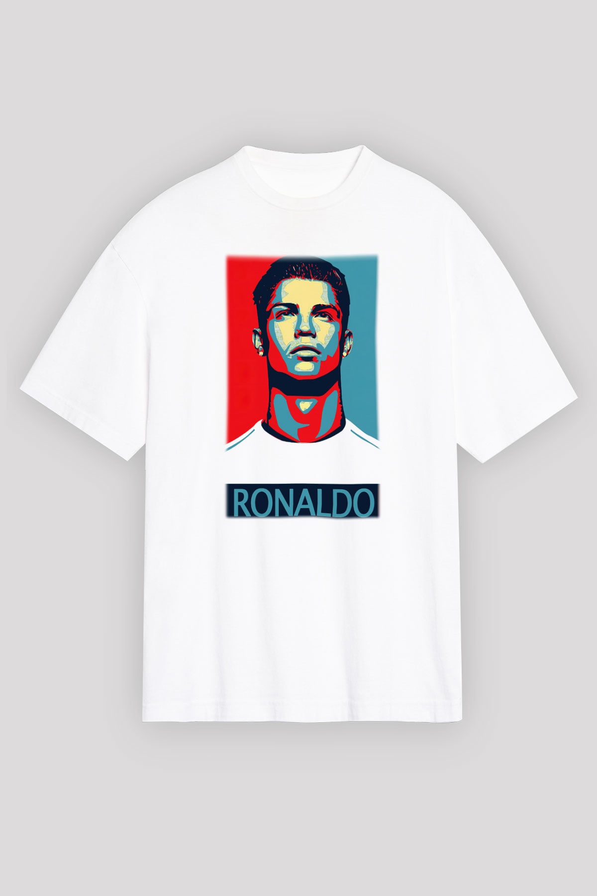Cristiano Ronaldo Beyaz Unisex Oversize Tişört T-Shirt