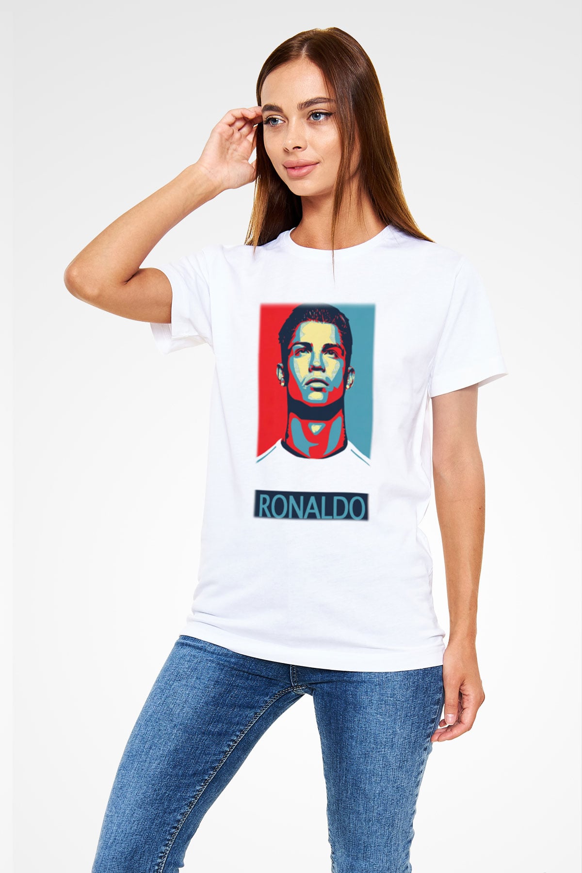 Cristiano Ronaldo Beyaz Unisex Tişört T-Shirt - TişörtFabrikası