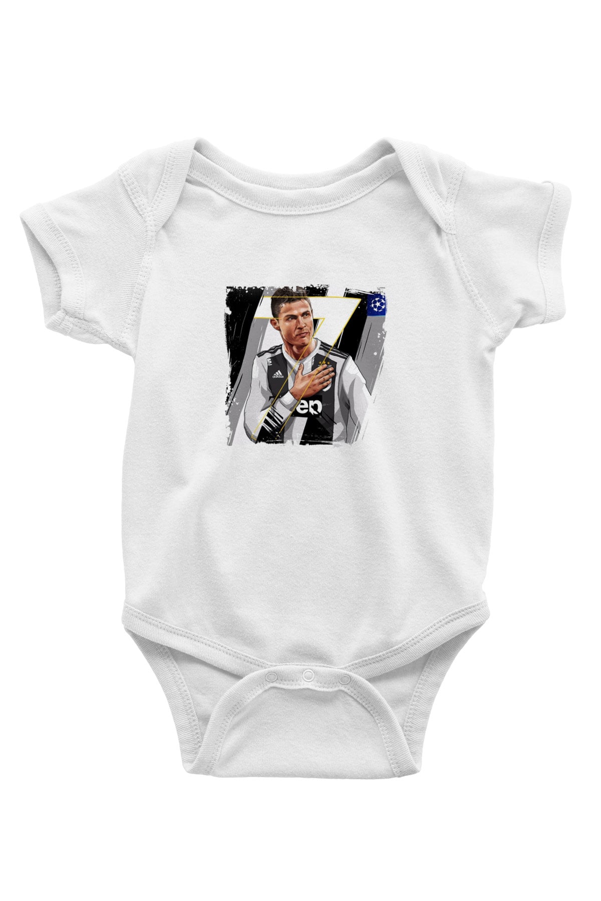 Cristiano Ronaldo Unisex Baskılı Beyaz Bebek Body - Zıbın