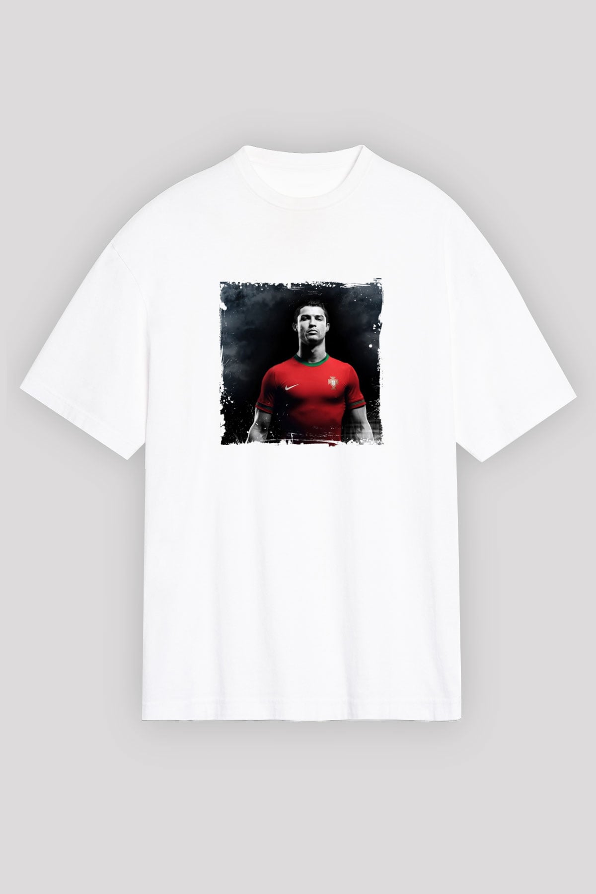 Cristiano Ronaldo Unisex Baskılı Beyaz Tişört