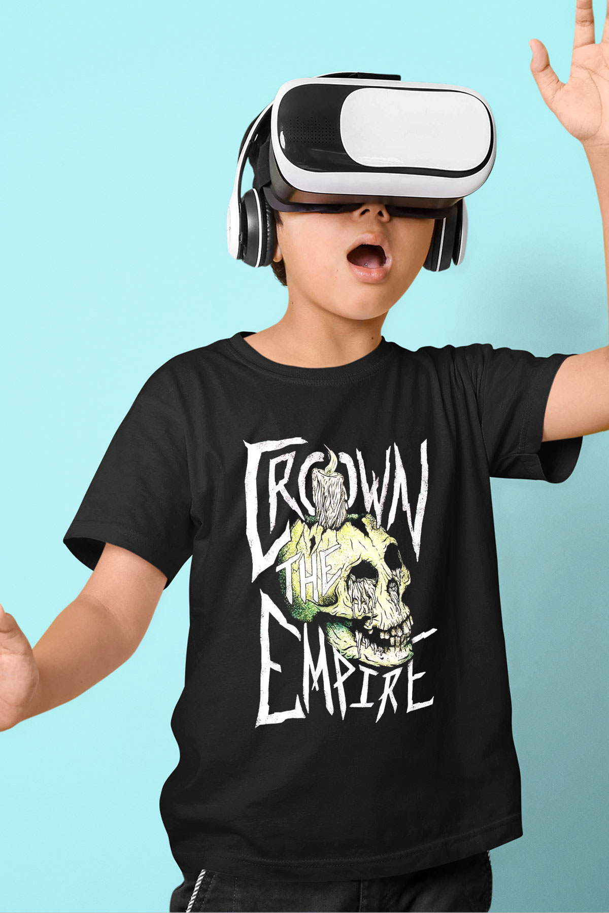 Crown the Empire Baskılı Siyah Unisex Çocuk Tişört
