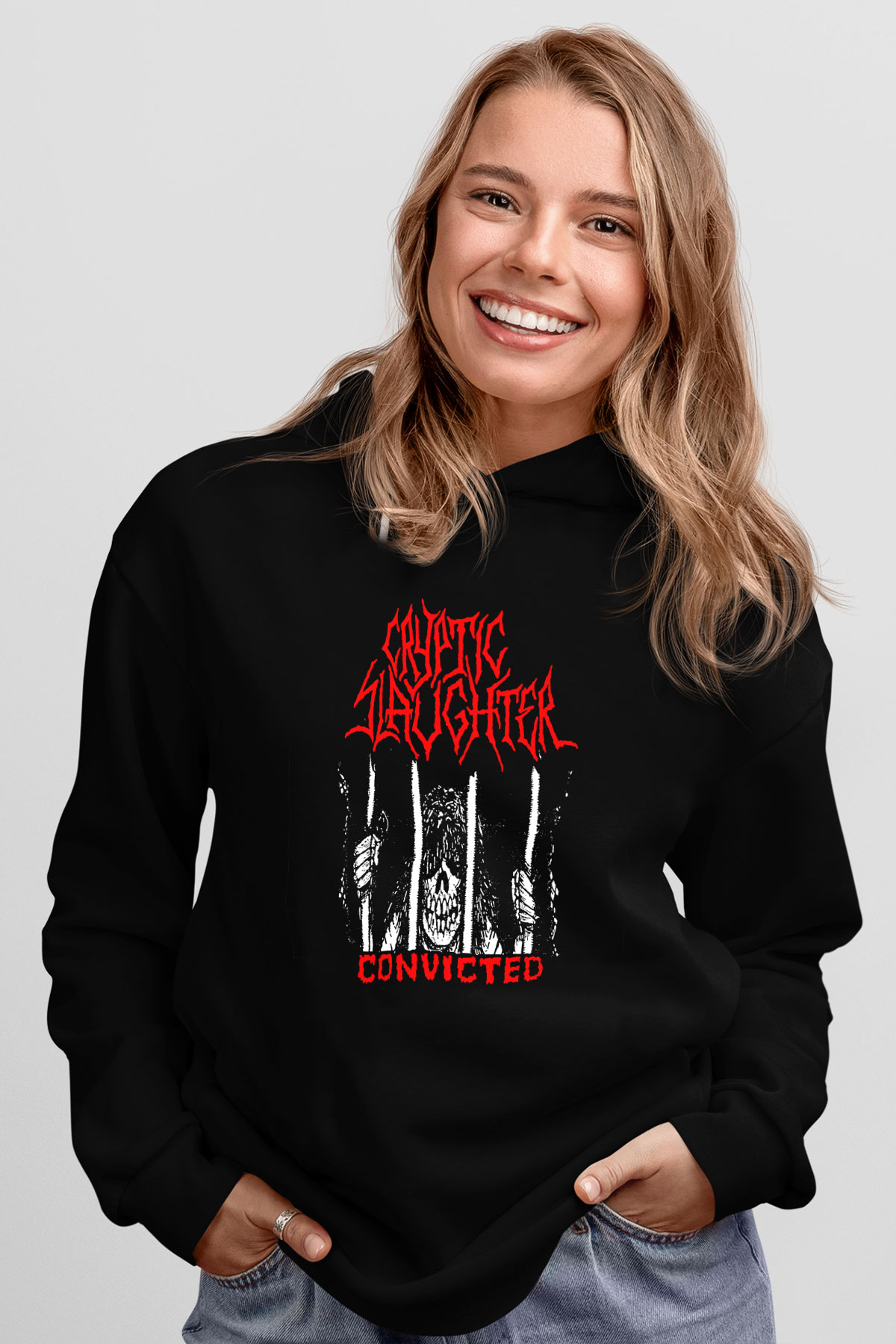Cryptic Slaughter Siyah Unisex Kapüşonlu Sweatshirt