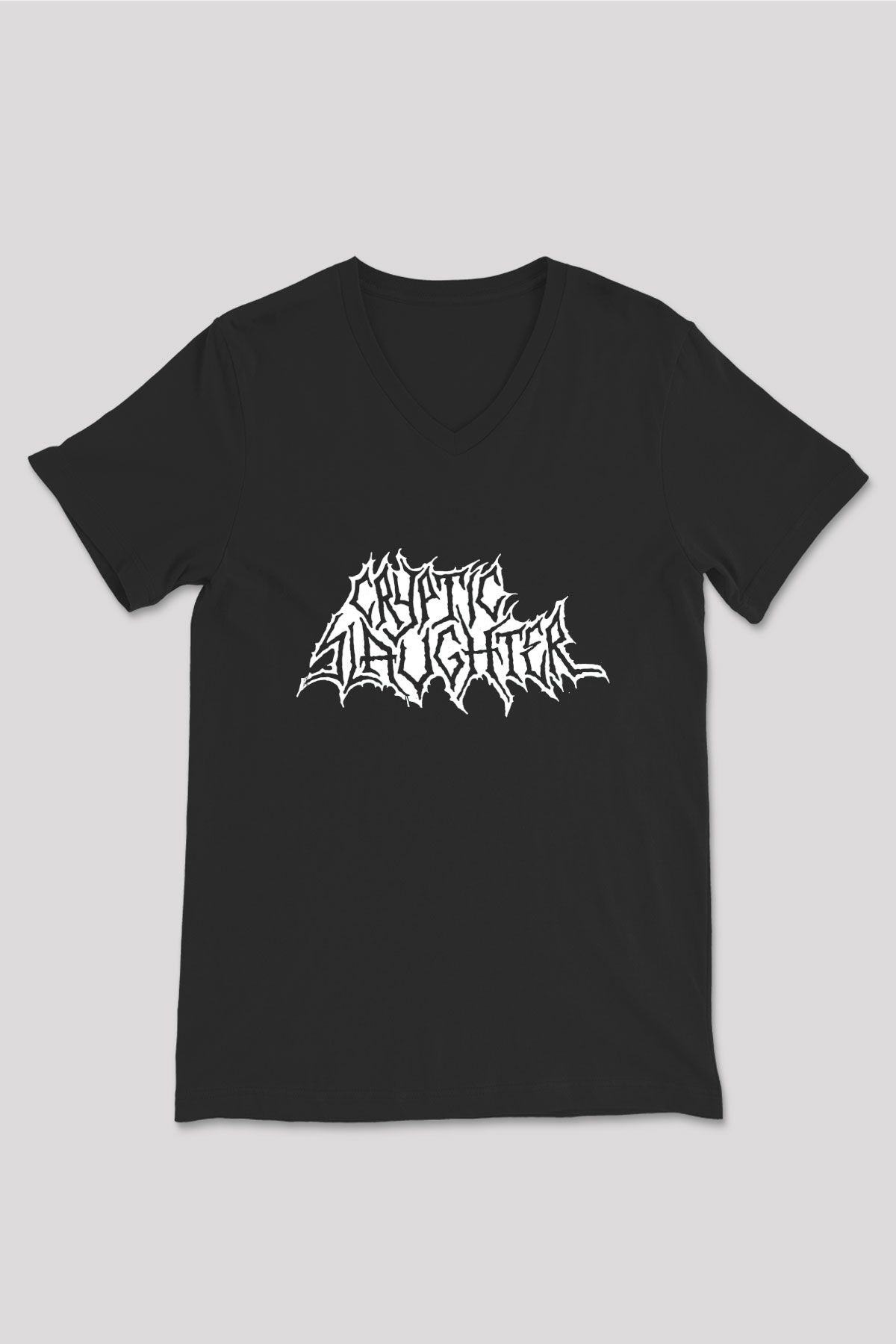 Cryptic Slaughter Siyah Unisex V Yaka Tişört