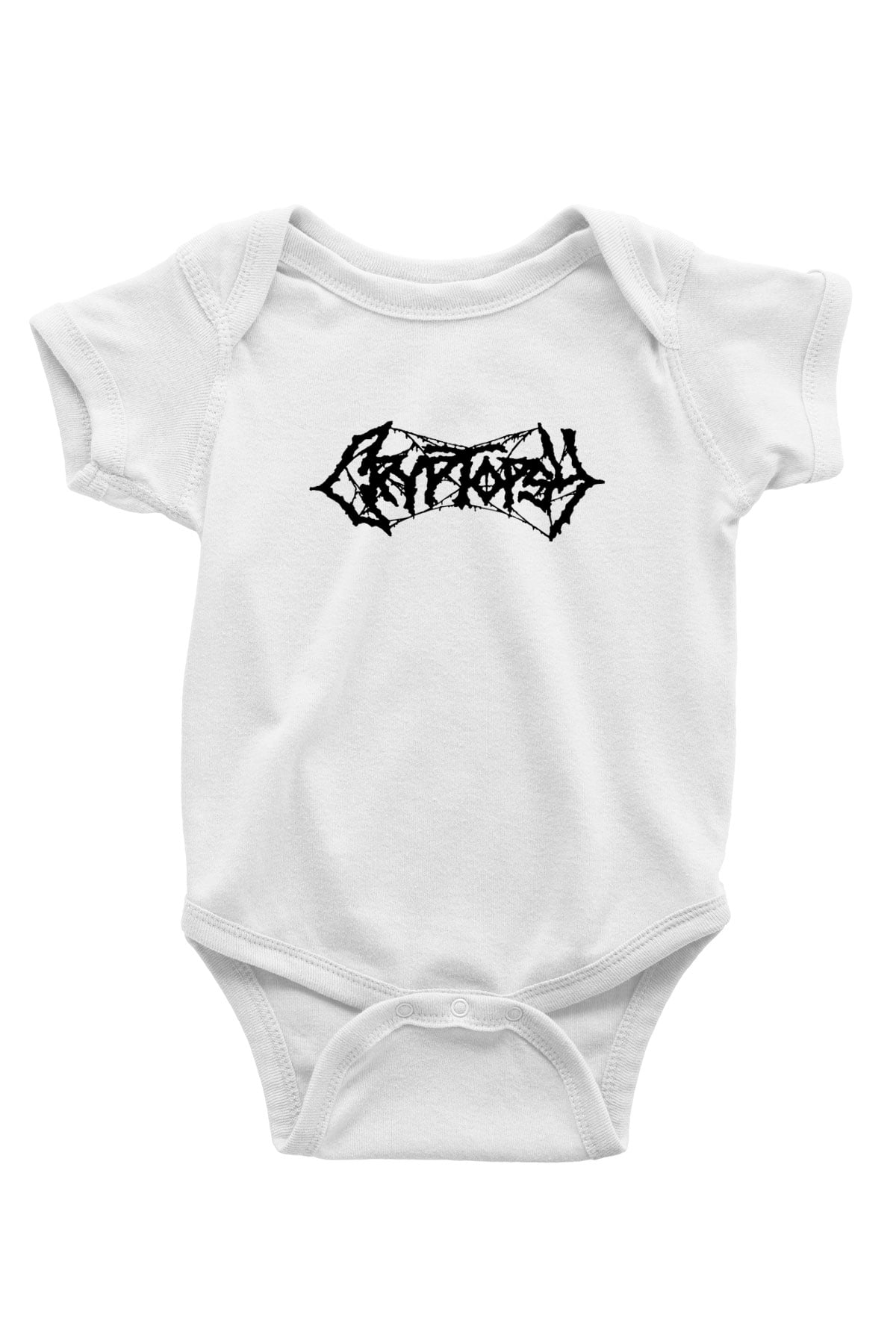 Cryptopsy Baskılı Beyaz Unisex Bebek Body - Zıbın