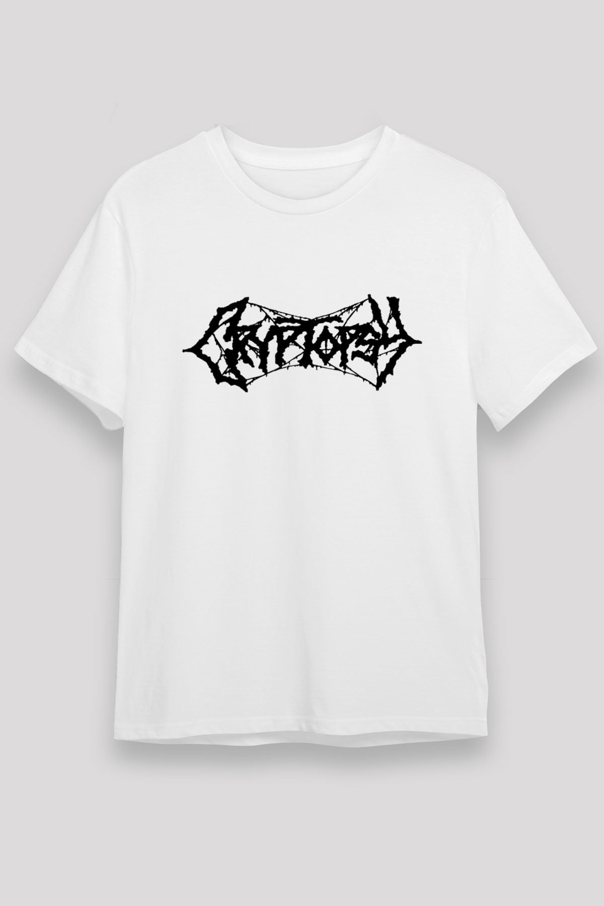 Cryptopsy Baskılı Unisex Beyaz Tişört - Tshirt