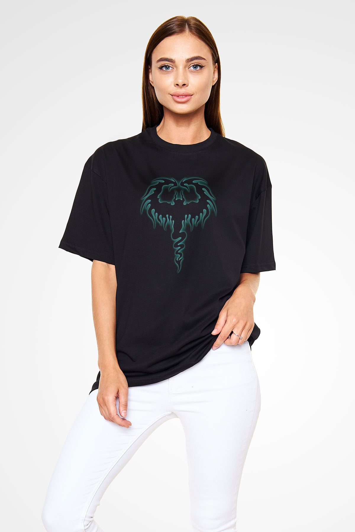 Cryptopsy Baskılı Unisex Siyah Oversize Tişört - Tshirt