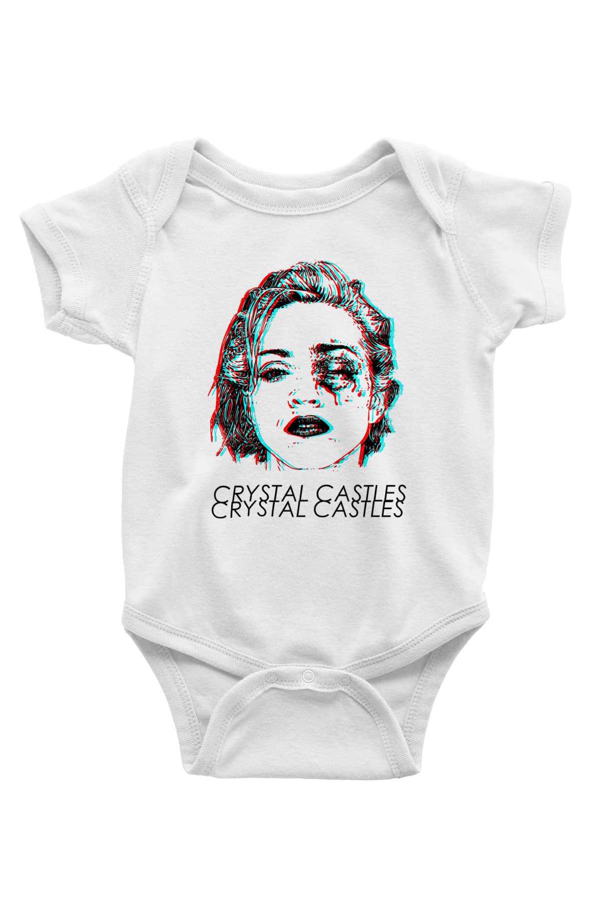 Crystal Castles Baskılı Beyaz Unisex Bebek Body - Zıbın
