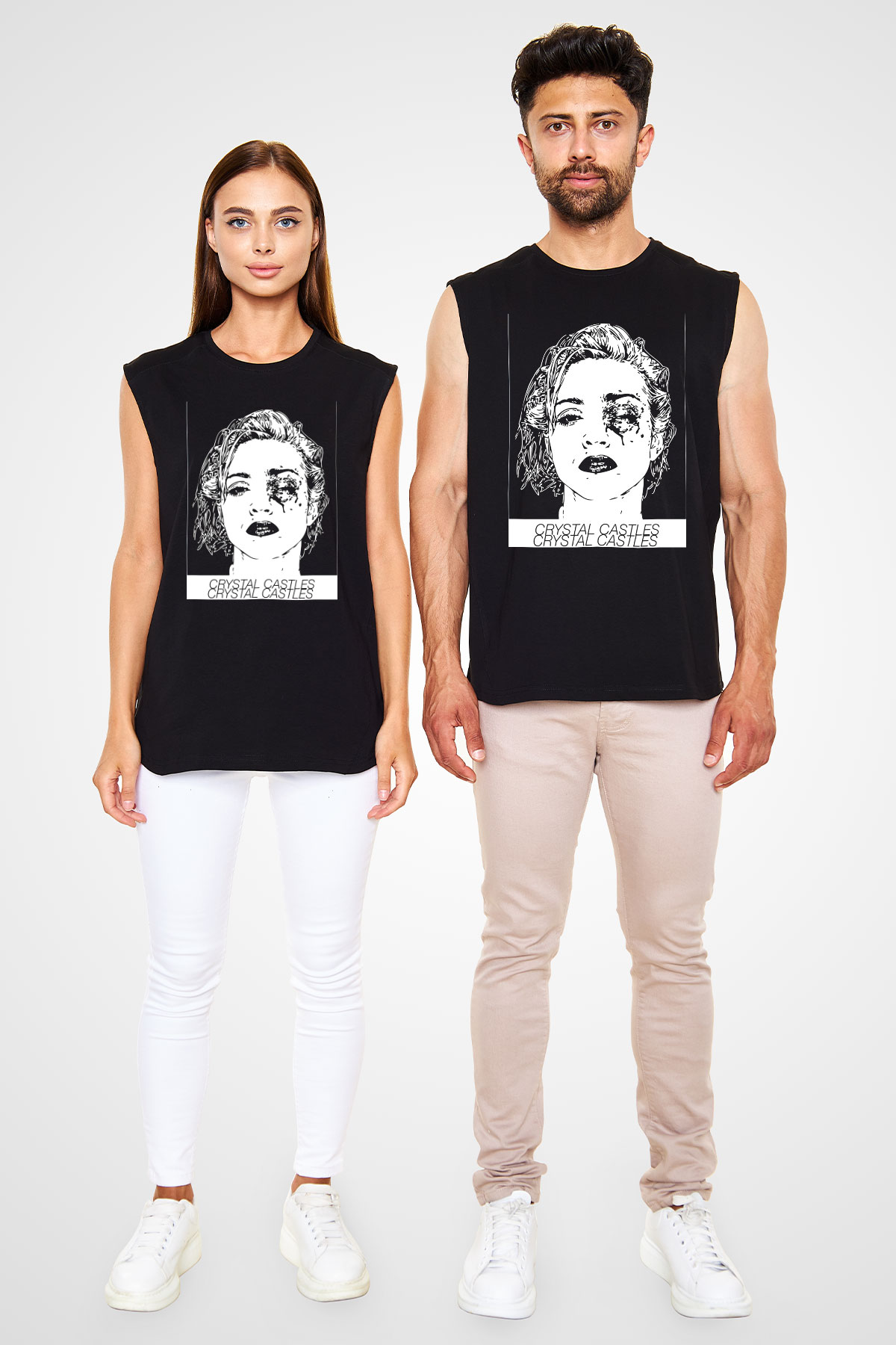 Crystal Castles Siyah Unisex Kolsuz Tişört