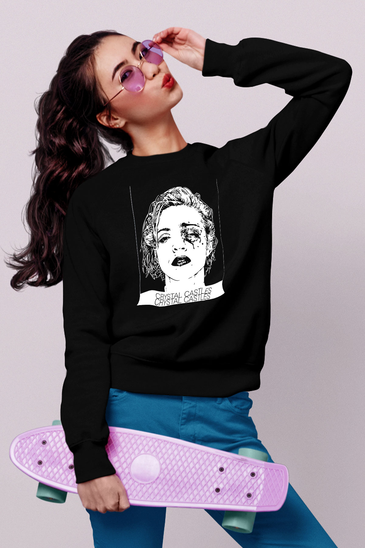 Crystal Castles Siyah Unisex Sweatshirt