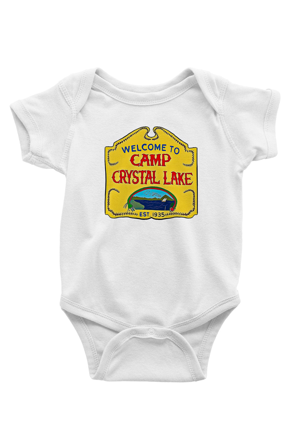 Crystal Lake Baskılı Beyaz Unisex Bebek Body - Zıbın