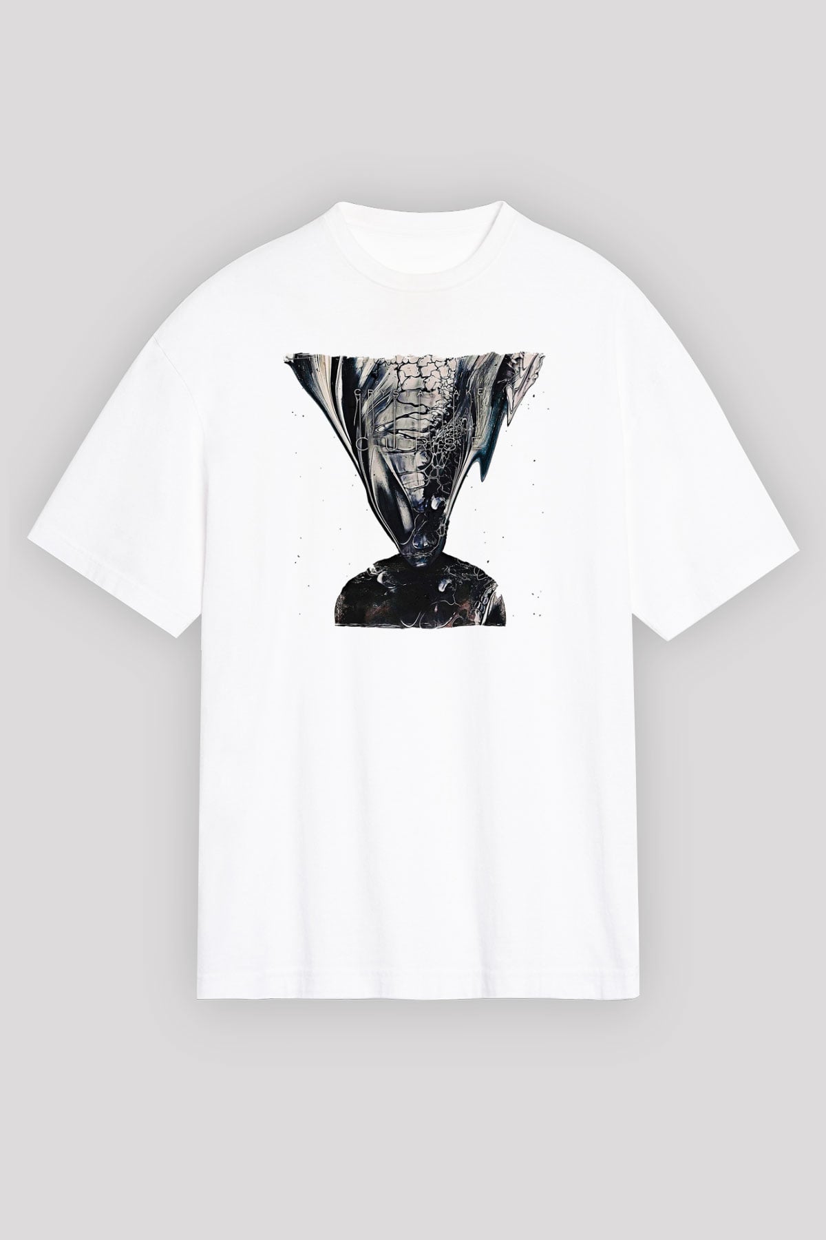 Crystal Lake Baskılı Beyaz Unisex Oversize Tişört - Tshirt