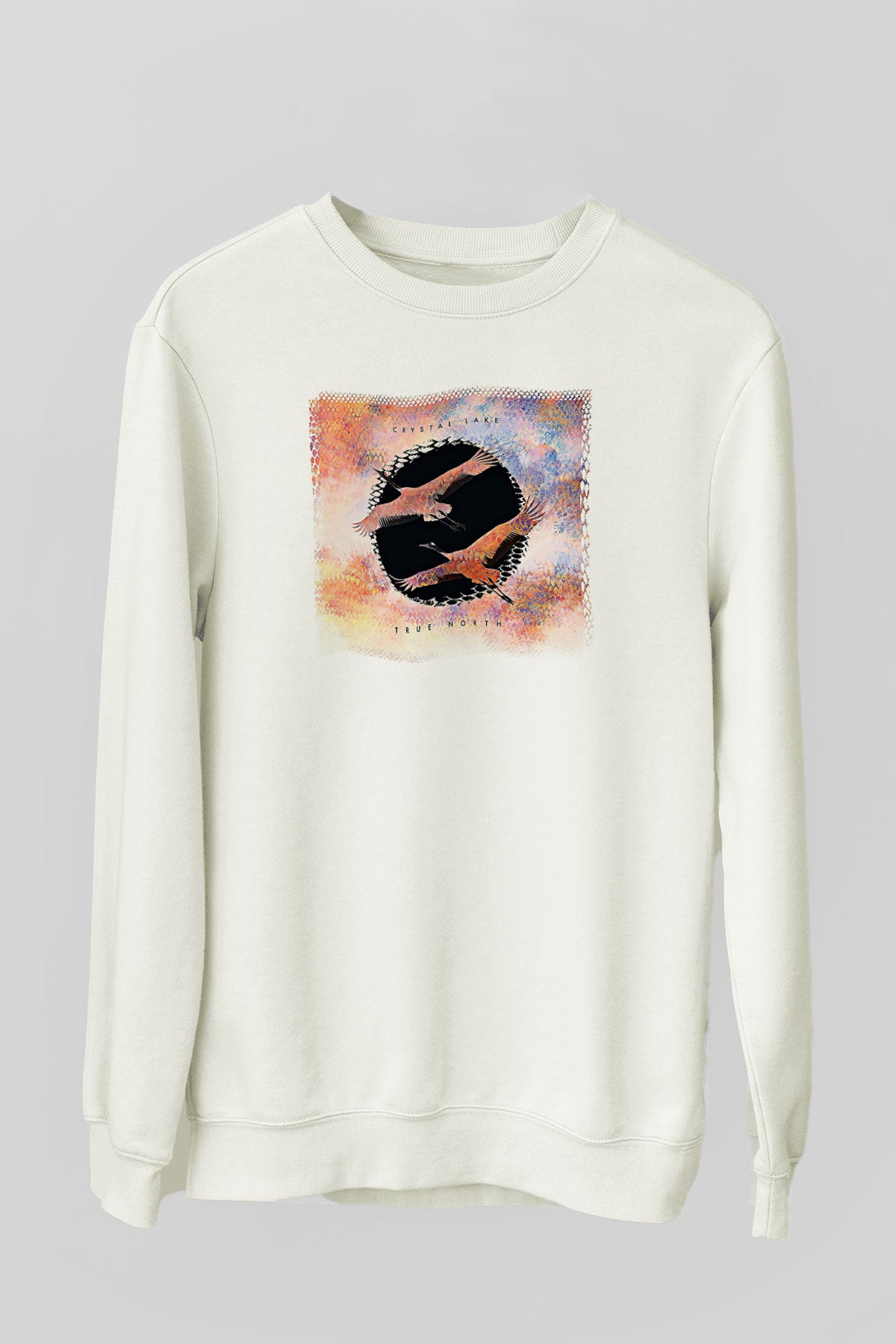Crystal Lake Baskılı Beyaz Unisex Sweatshirt
