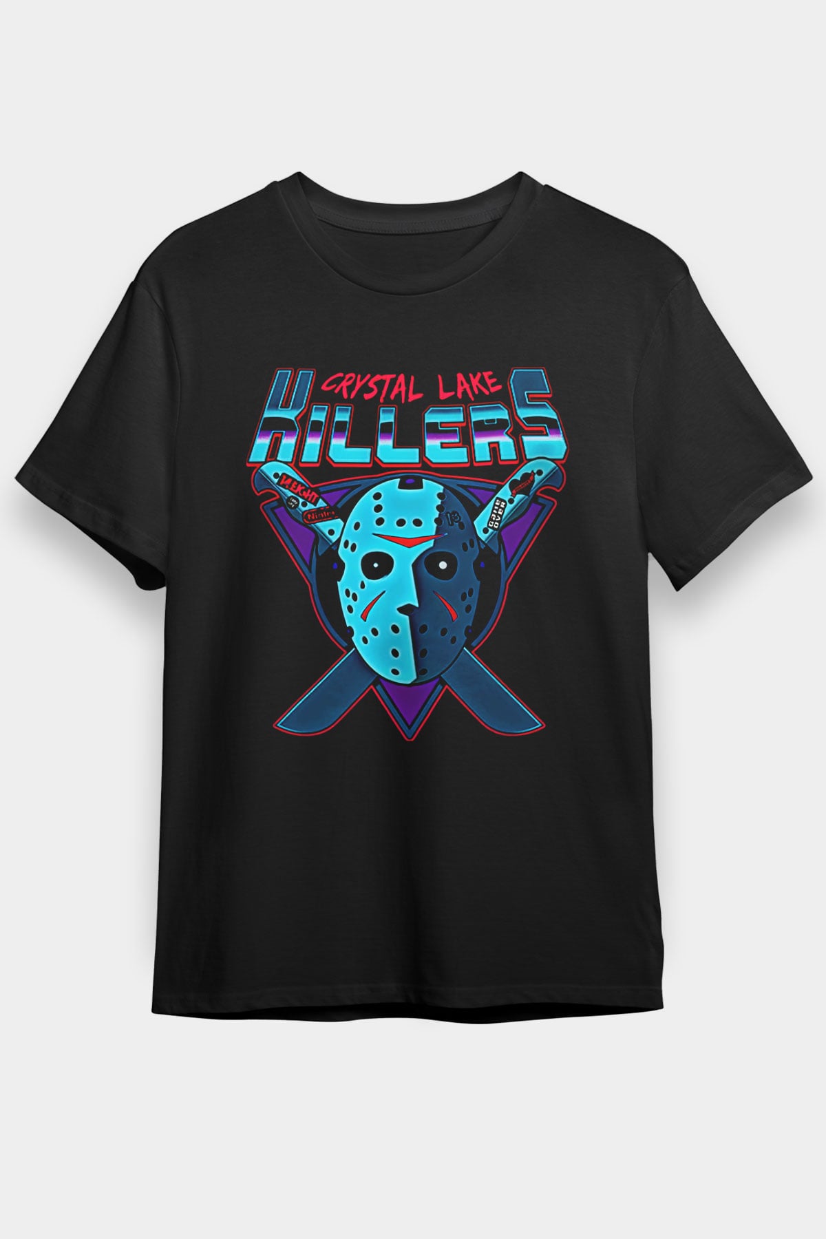 Crystal Lake Baskılı Unisex Siyah Tişört - Tshirt