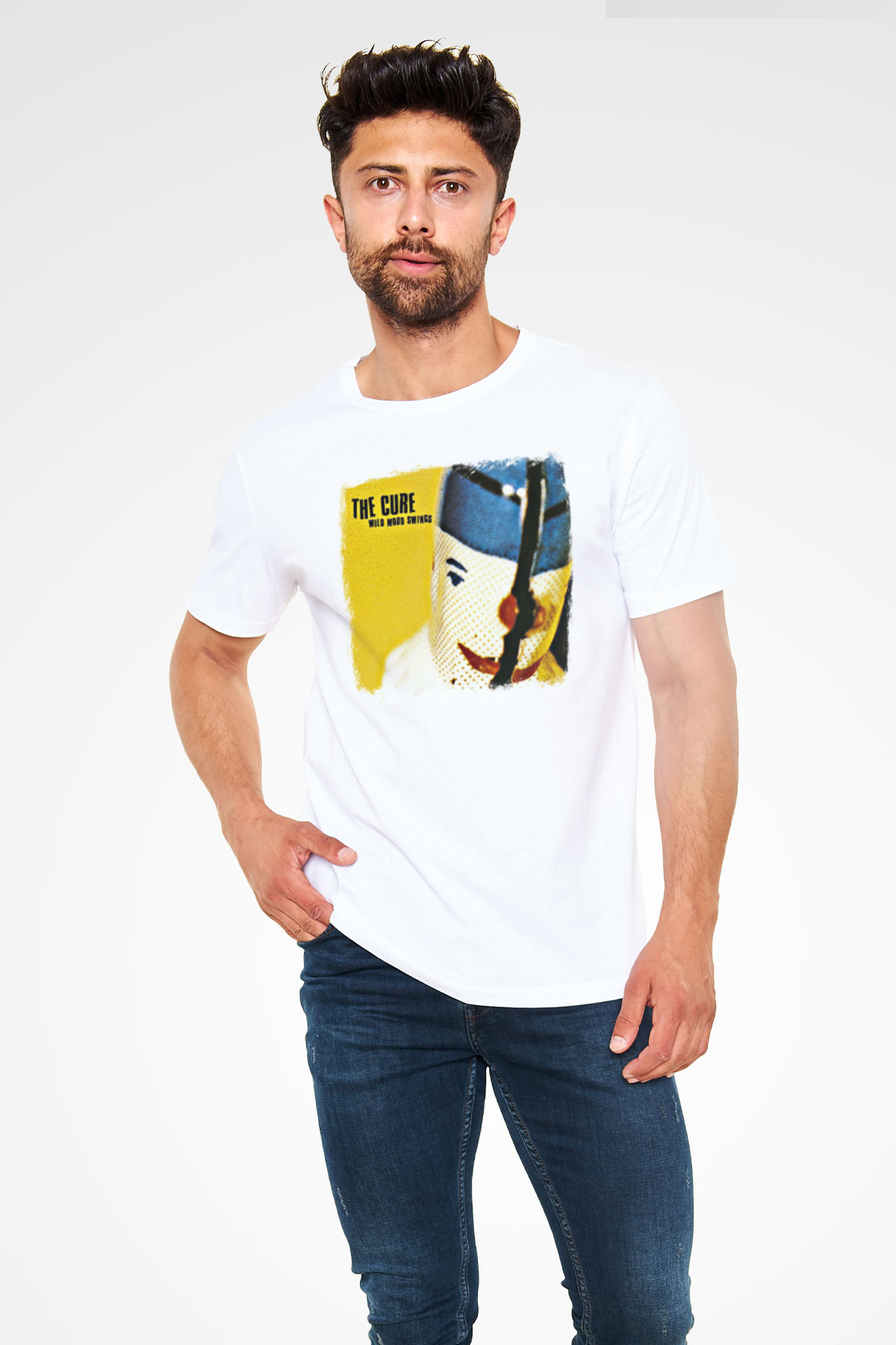 Cure Baskılı Unisex Beyaz Tişört