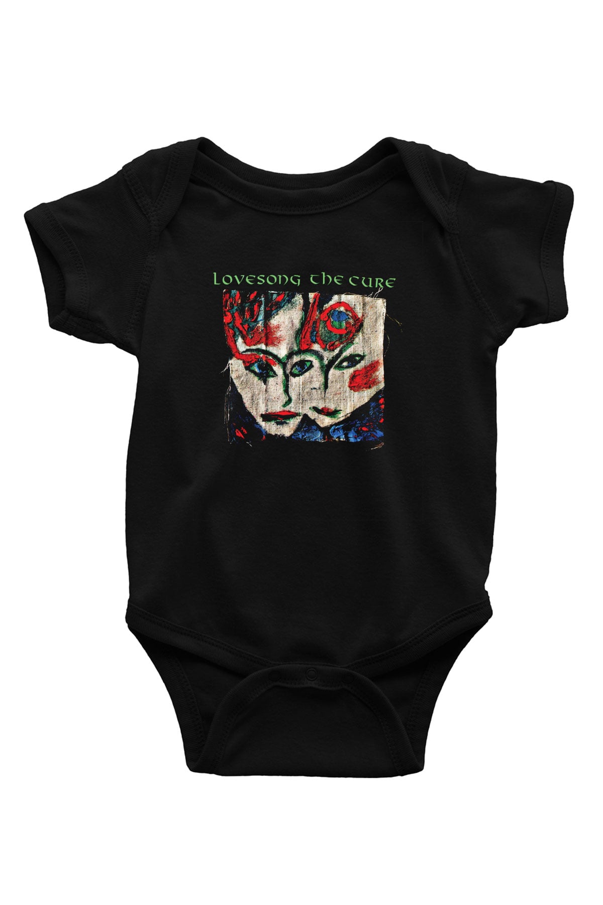 Cure Baskılı Unisex Siyah Bebek Body - Zıbın