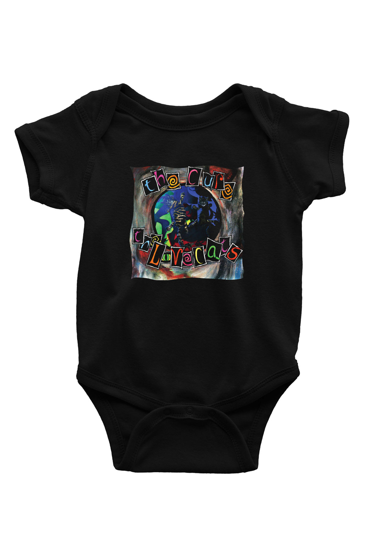 Cure Baskılı Unisex Siyah Bebek Body - Zıbın