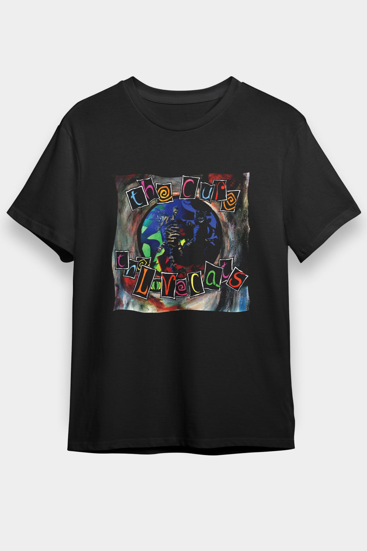 Cure Baskılı Unisex Siyah Tişört