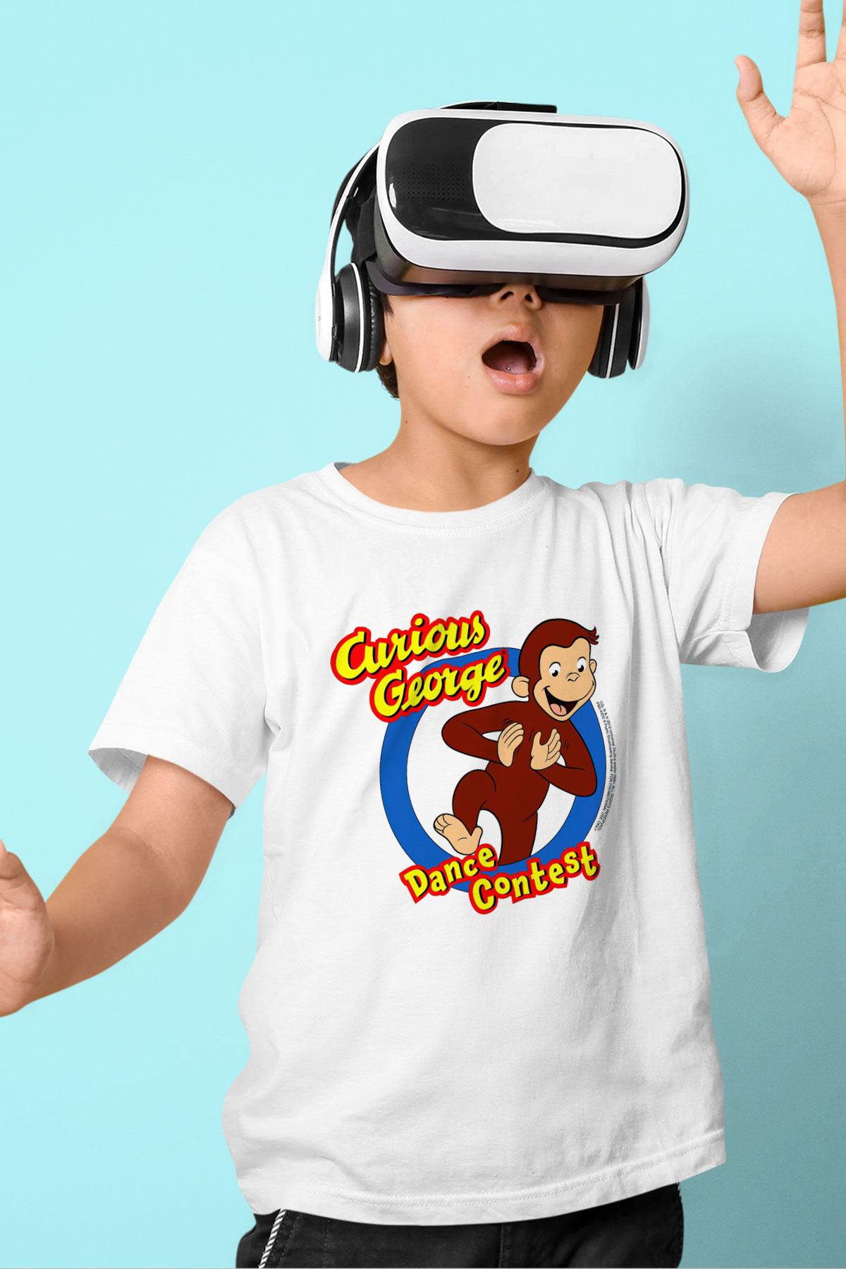 Curious George Beyaz Unisex Çocuk Tişört