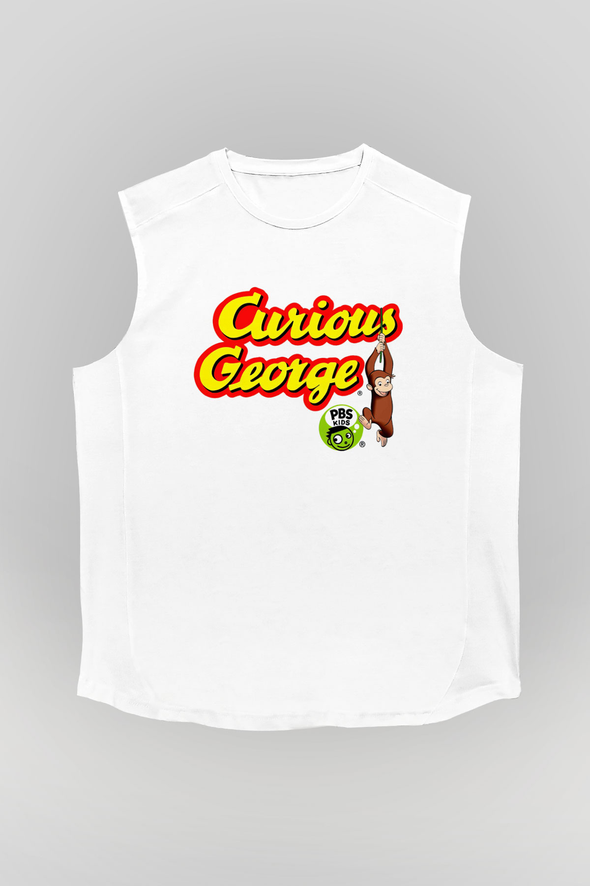 Curious George Beyaz Unisex Kolsuz Tişört