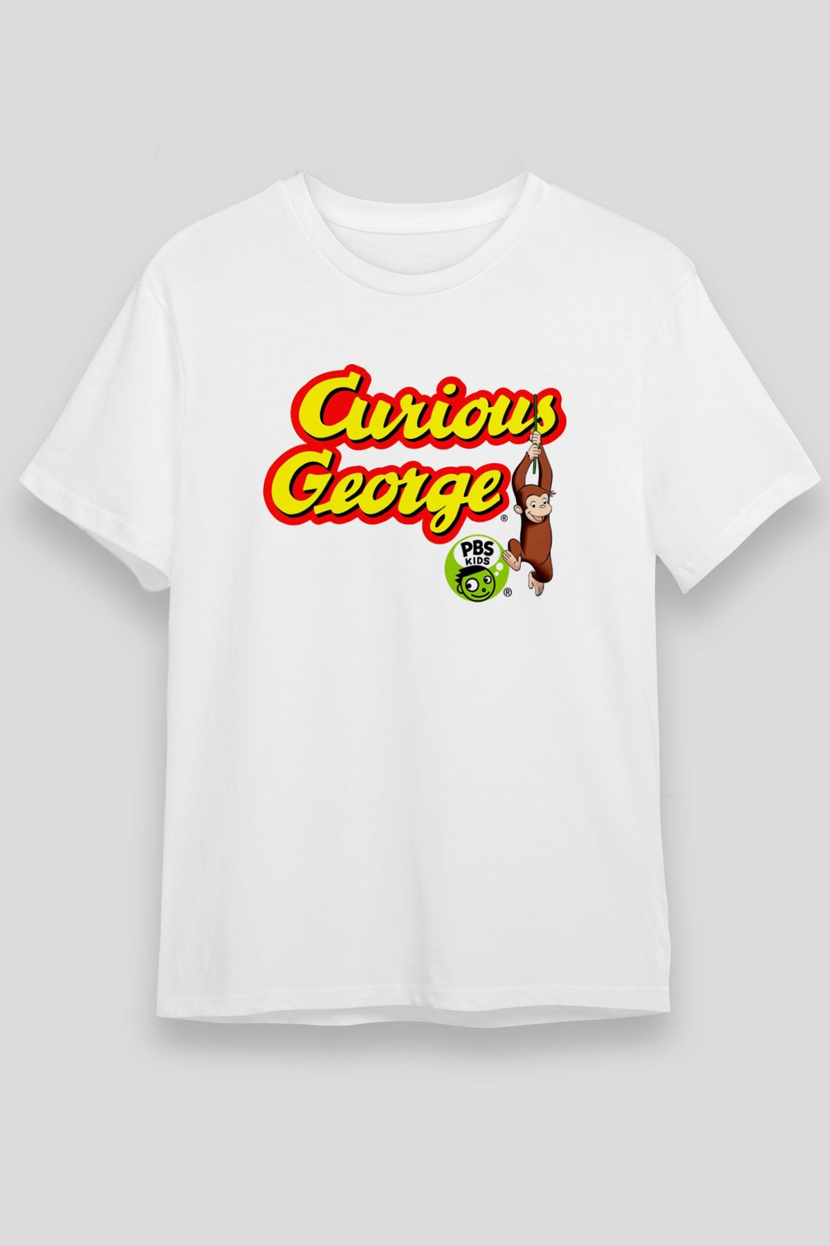 Curious George Beyaz Unisex Tişört T-Shirt