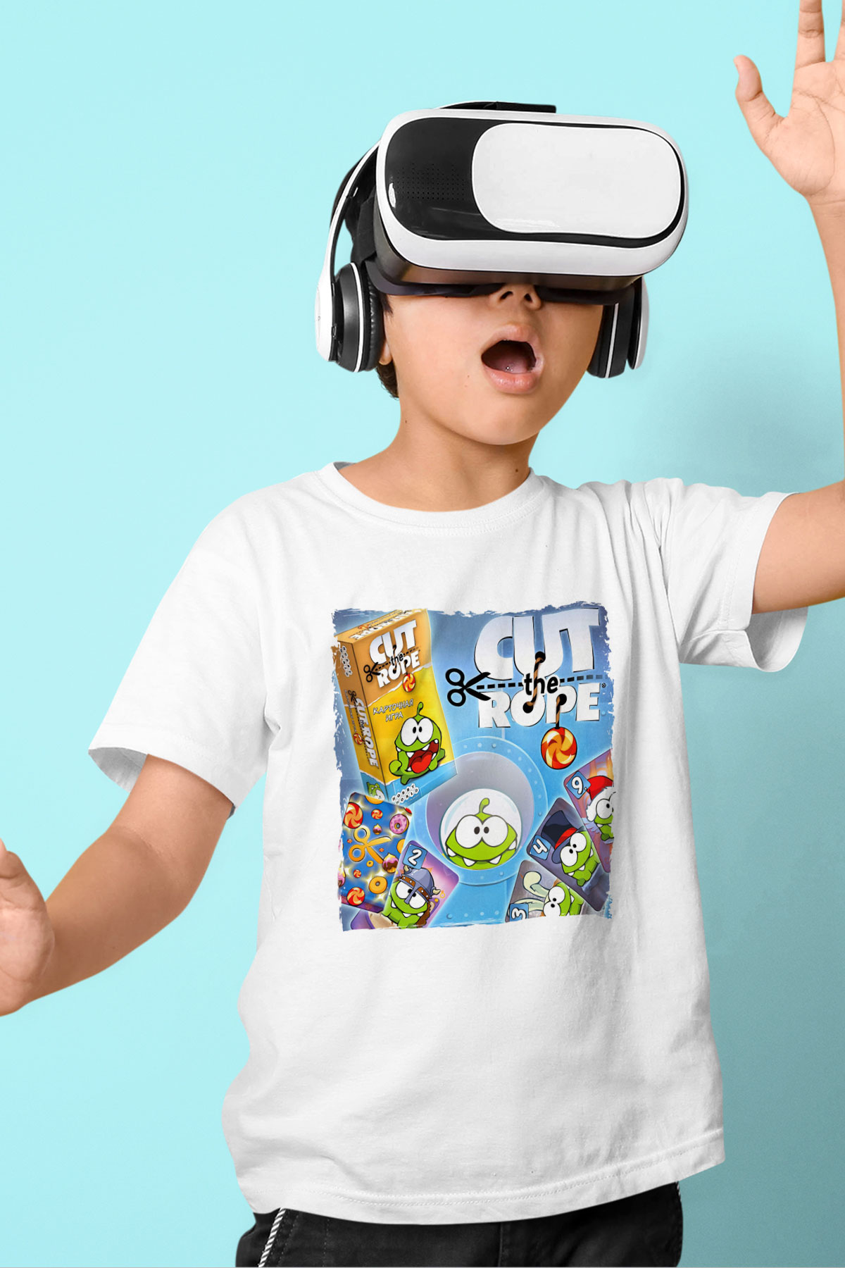 Cut the Rope Beyaz Unisex Çocuk Tişört