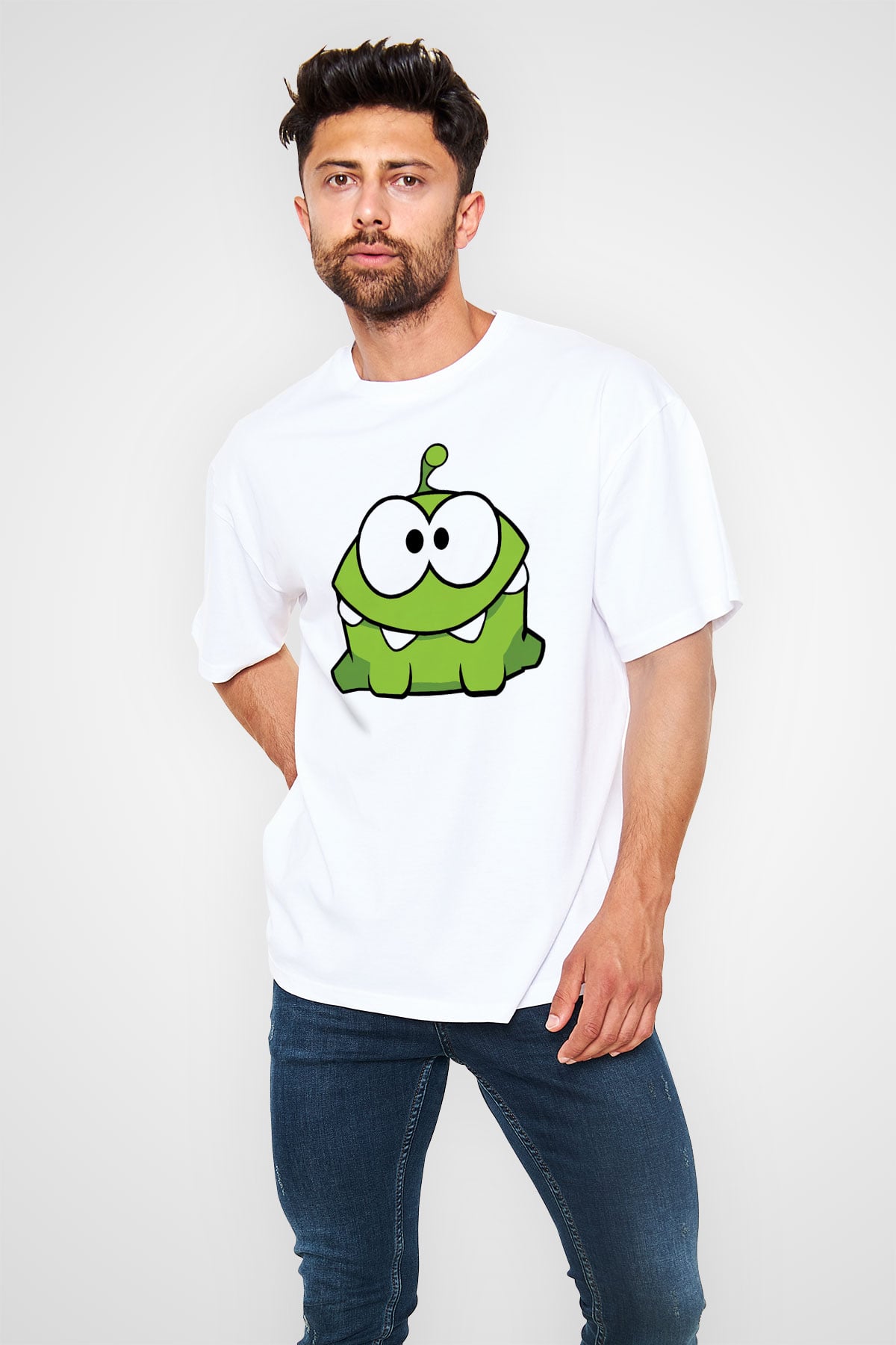 Cut the Rope Beyaz Unisex Oversize Tişört T-Shirt