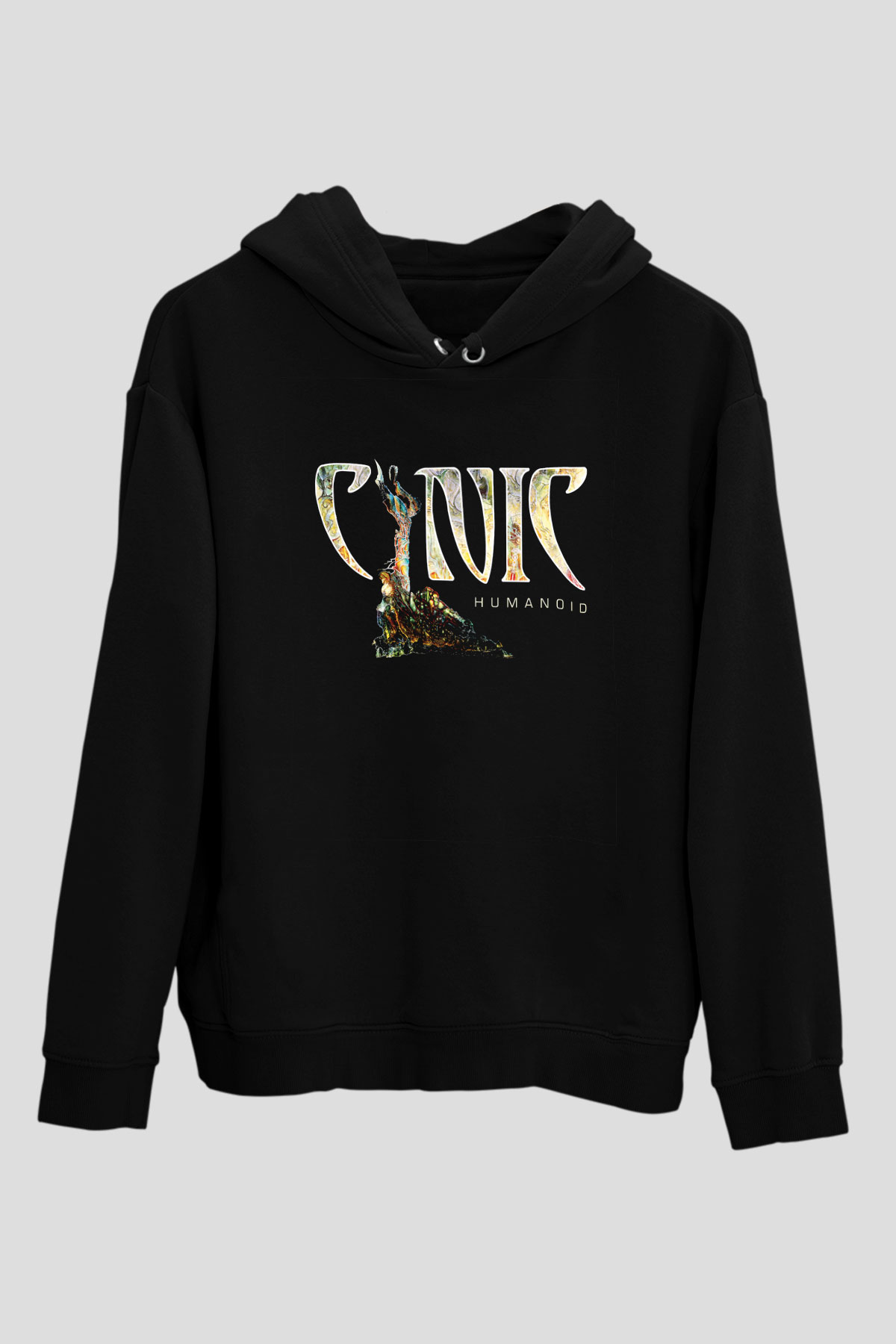 Cynic Baskılı Unisex Siyah Hoodie