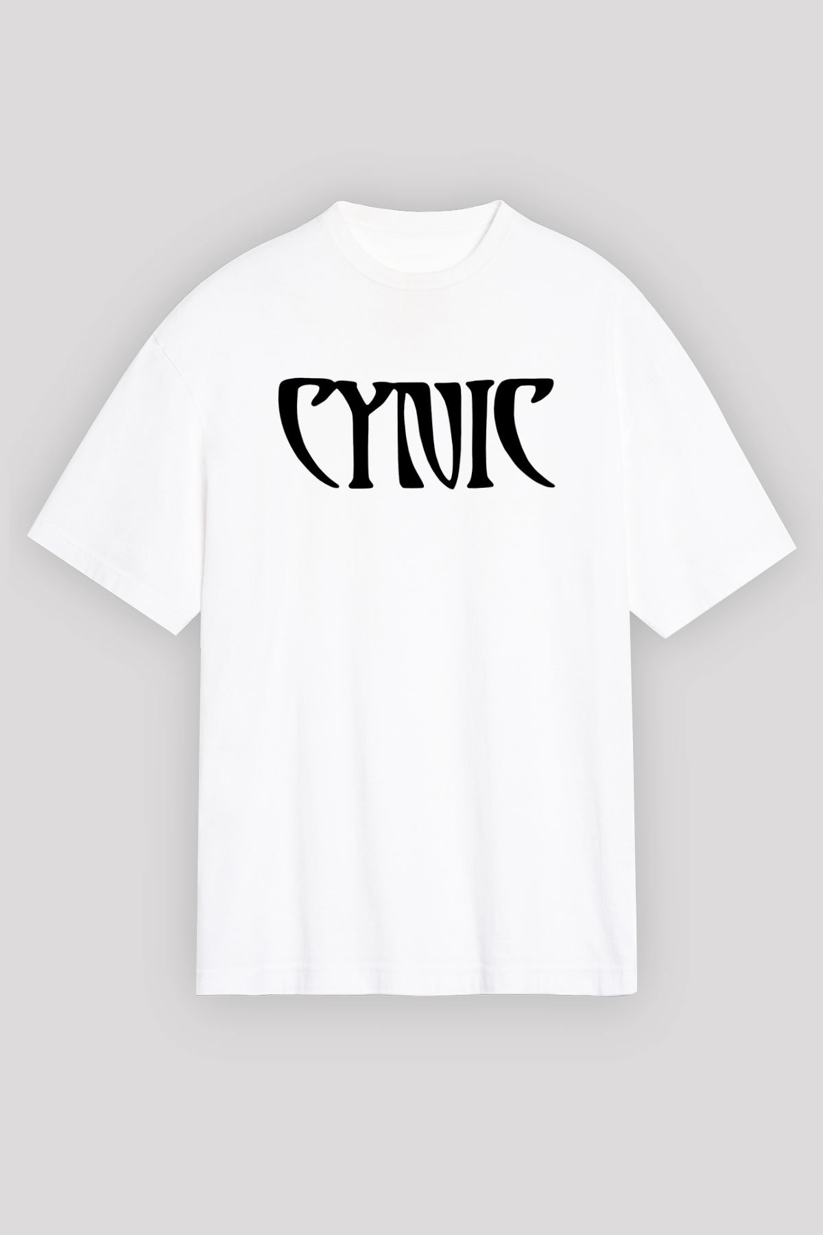Cynic Beyaz Unisex Oversize Tişört T-Shirt