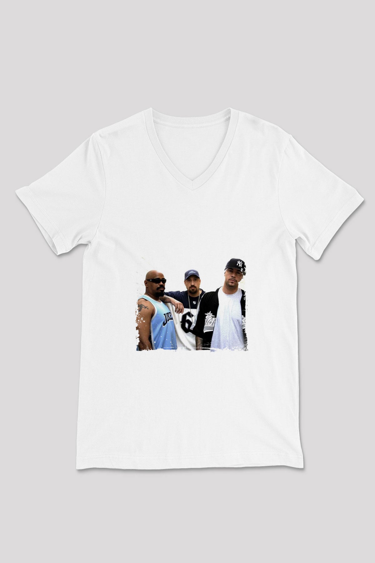 Cypress Hill Baskılı Beyaz V Yaka Unisex Tişört